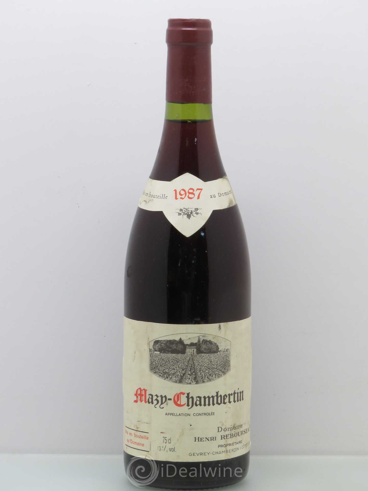 Mazis-Chambertin Grand Cru Henri Rebourseau 1987 - Lot de 1 bouteille - 0