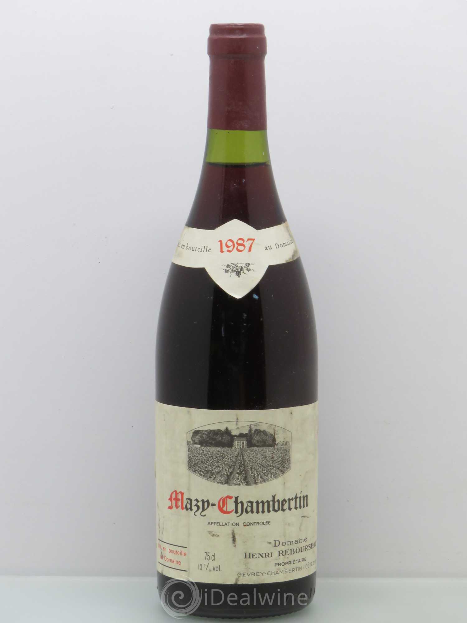 Mazis-Chambertin Grand Cru Henri Rebourseau 1987 - Lot de 1 bouteille - 0