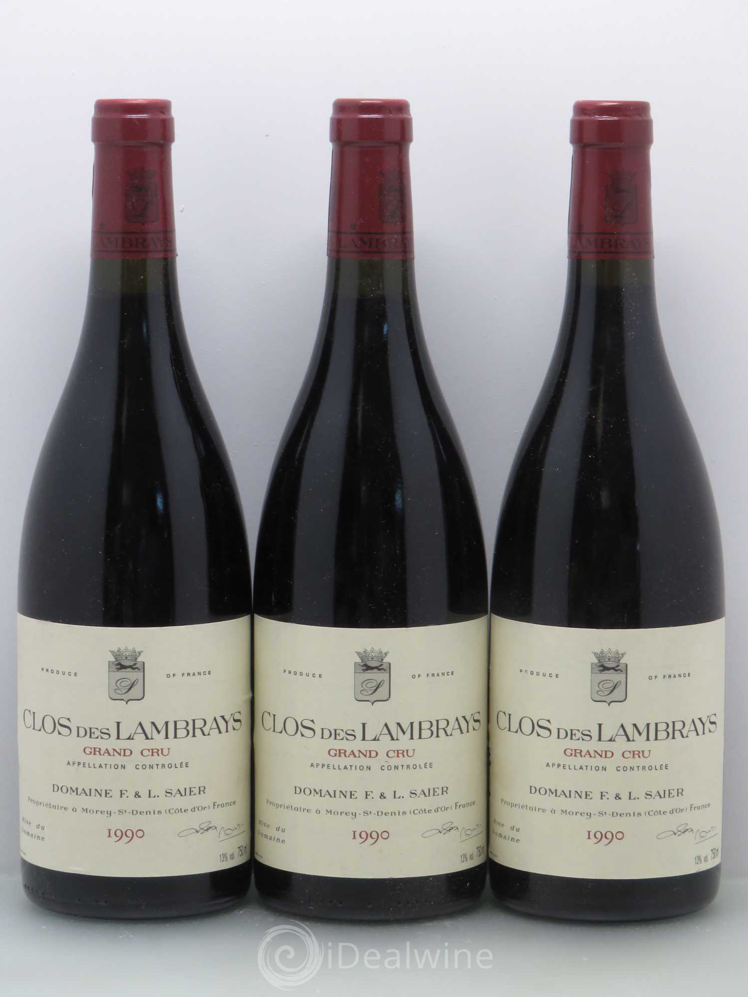 Clos des Lambrays Grand Cru Domaine des Lambrays 1990 - Lot de 3 bouteilles - 0