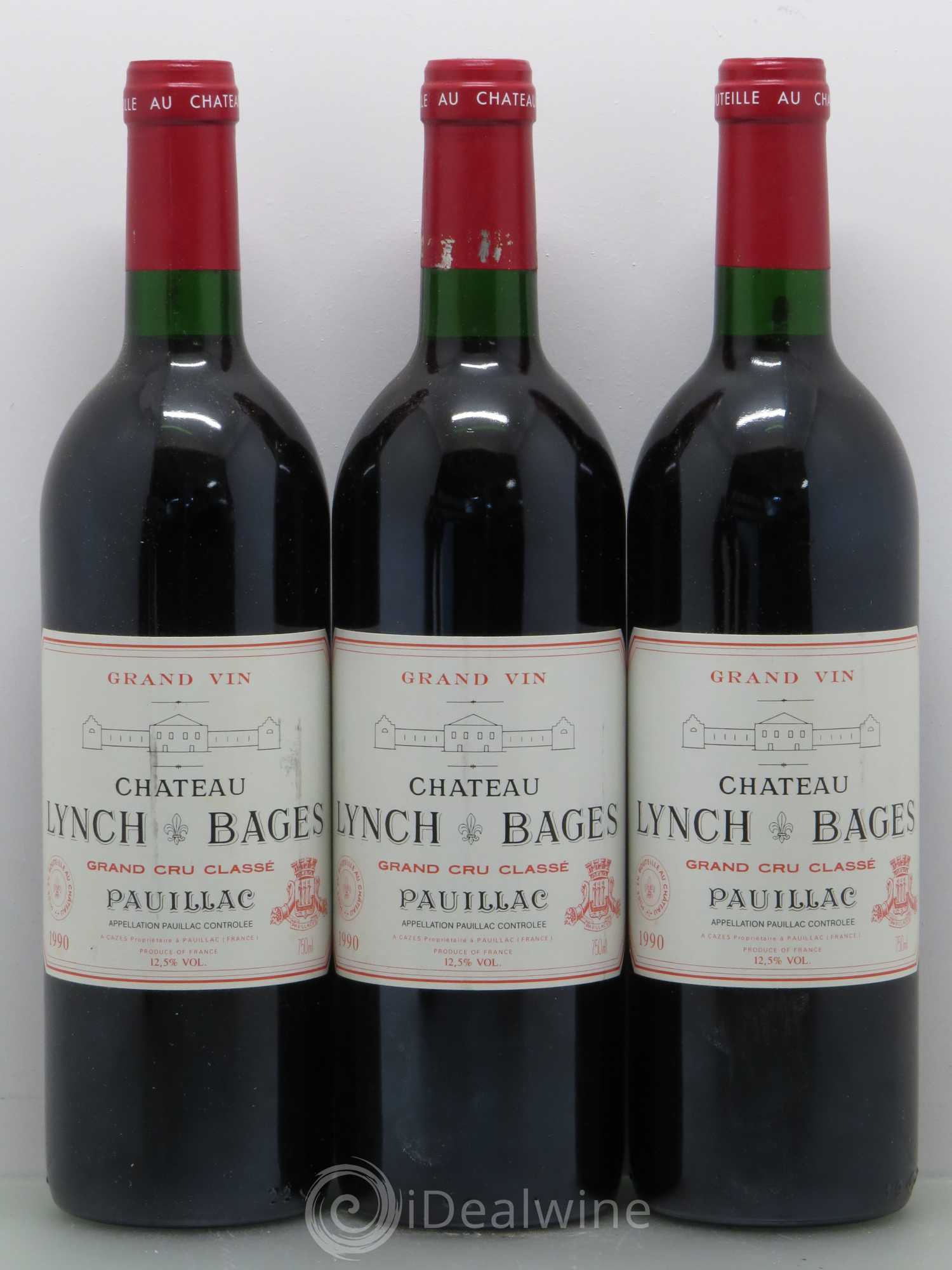 Château Lynch Bages 5ème Grand Cru Classé 1990 - Lot de 12 bouteilles - 1
