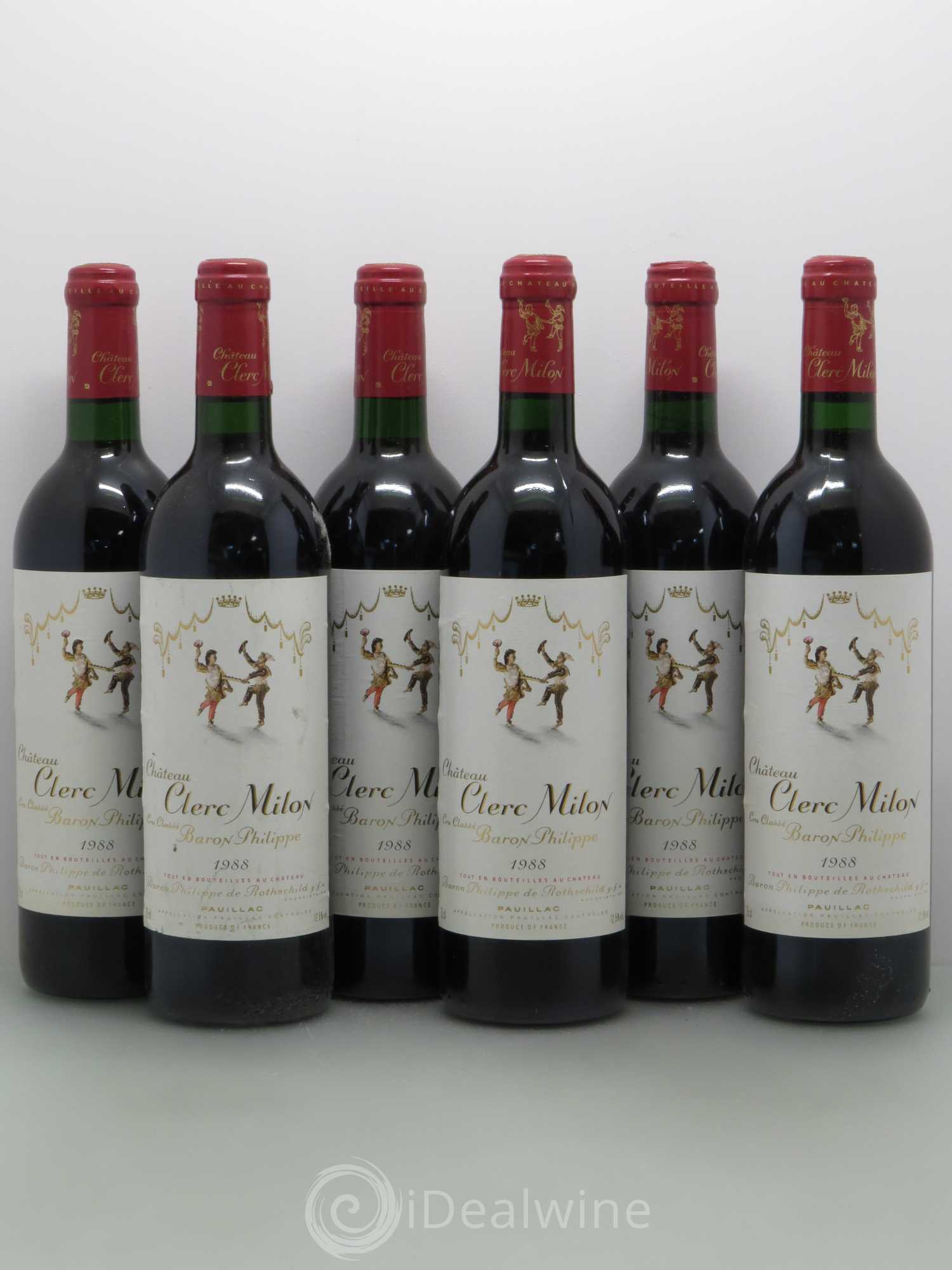 Château Clerc Milon 5ème Grand Cru Classé 1988 - Lot de 6 bouteilles - 0