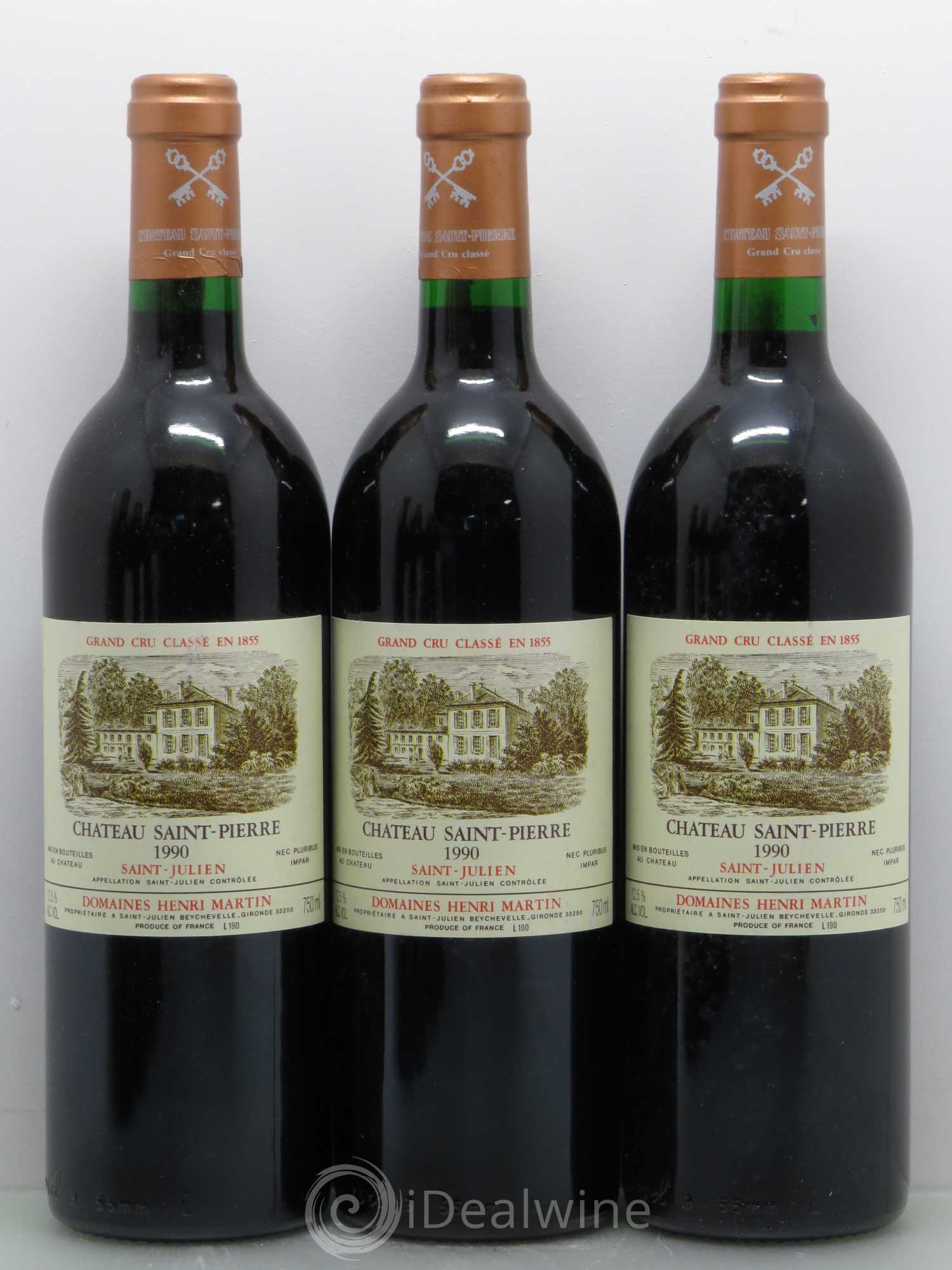 Château Saint-Pierre 4ème Grand Cru Classé 1990 - Lot de 12 bouteilles - 1