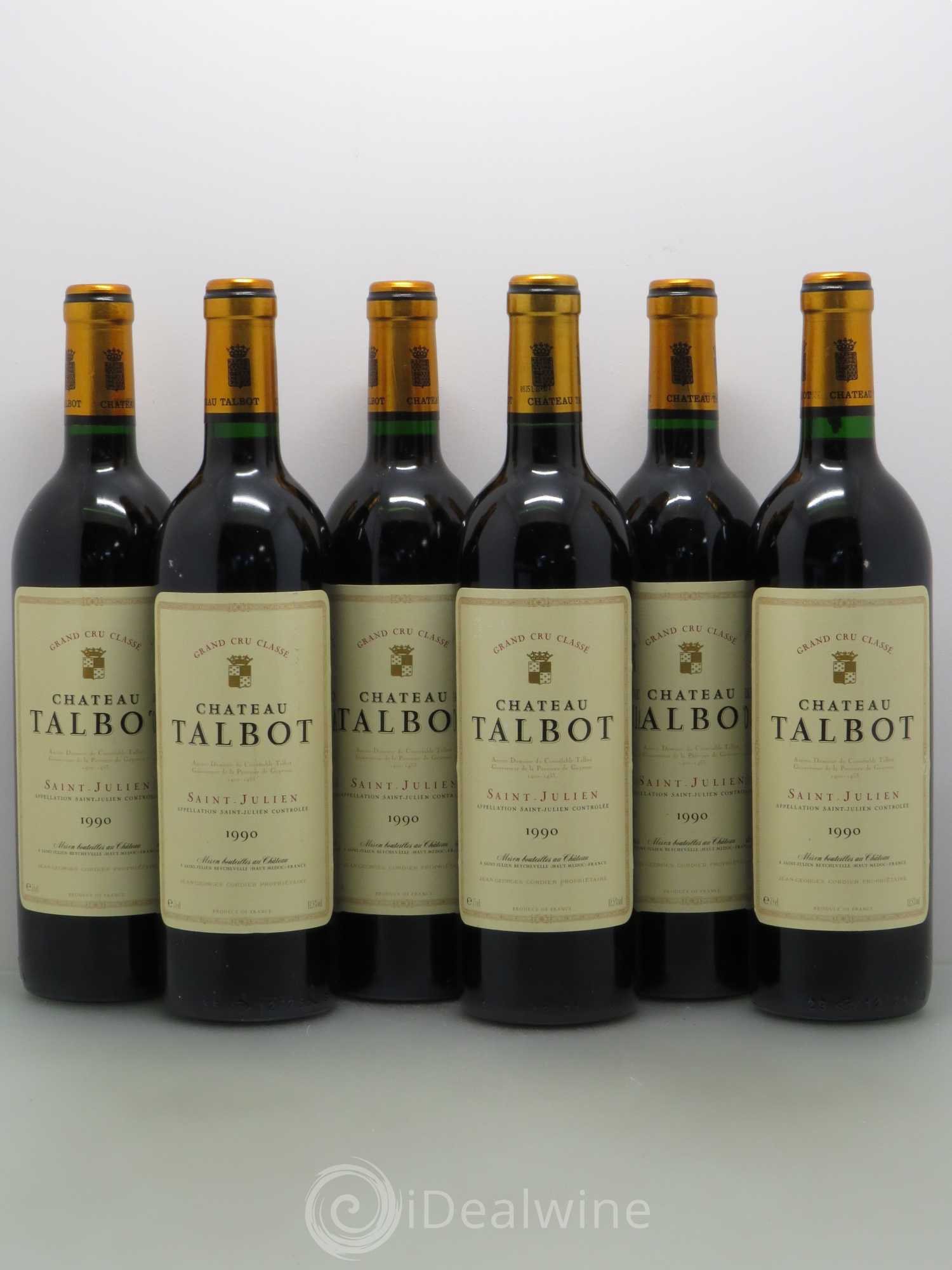 Château Talbot 4ème Grand Cru Classé 1990 - Lot de 6 bouteilles - 0