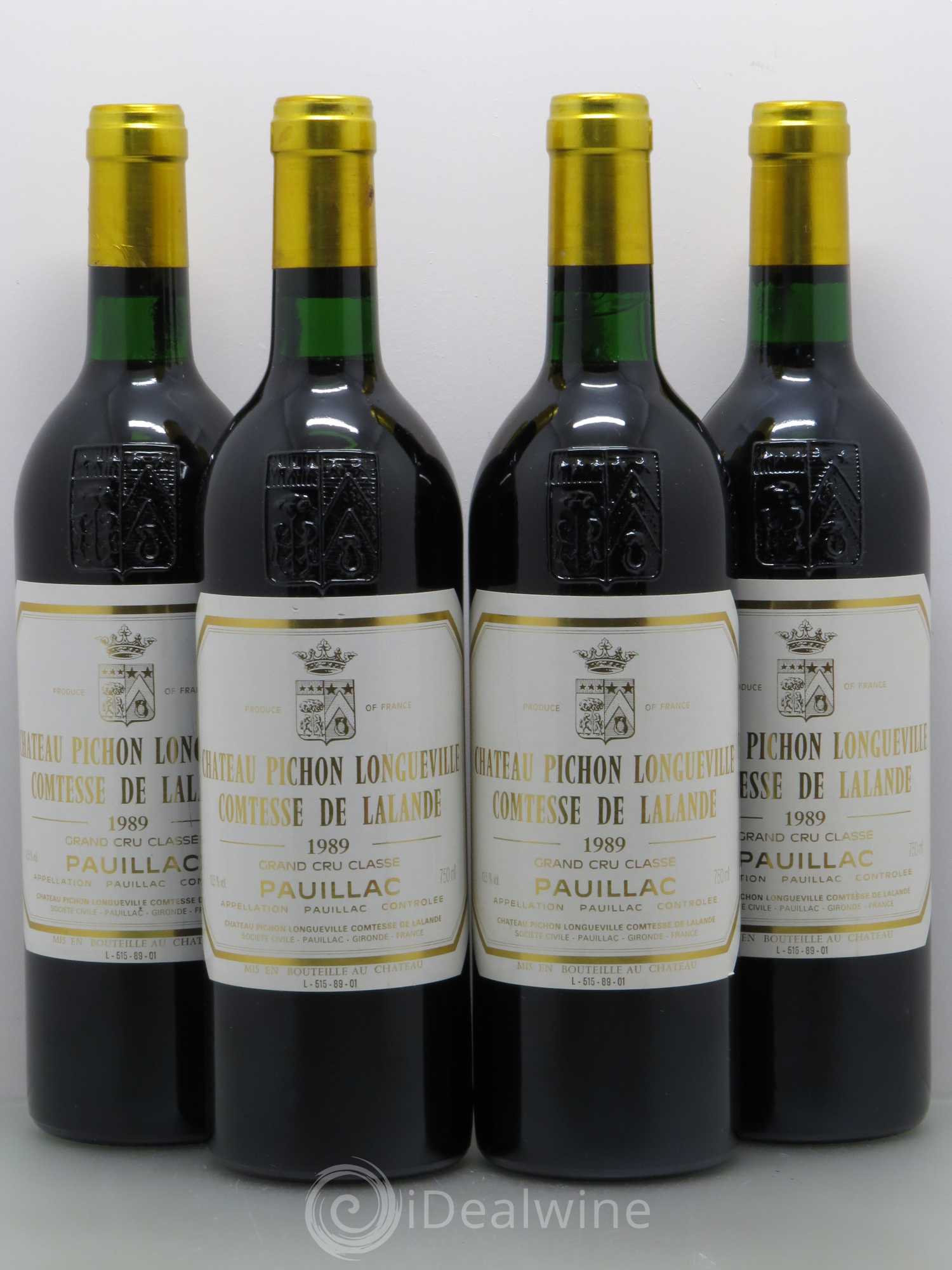 Château Pichon Longueville Comtesse de Lalande 2ème Grand Cru Classé 1989 - Lot de 4 bouteilles - 0