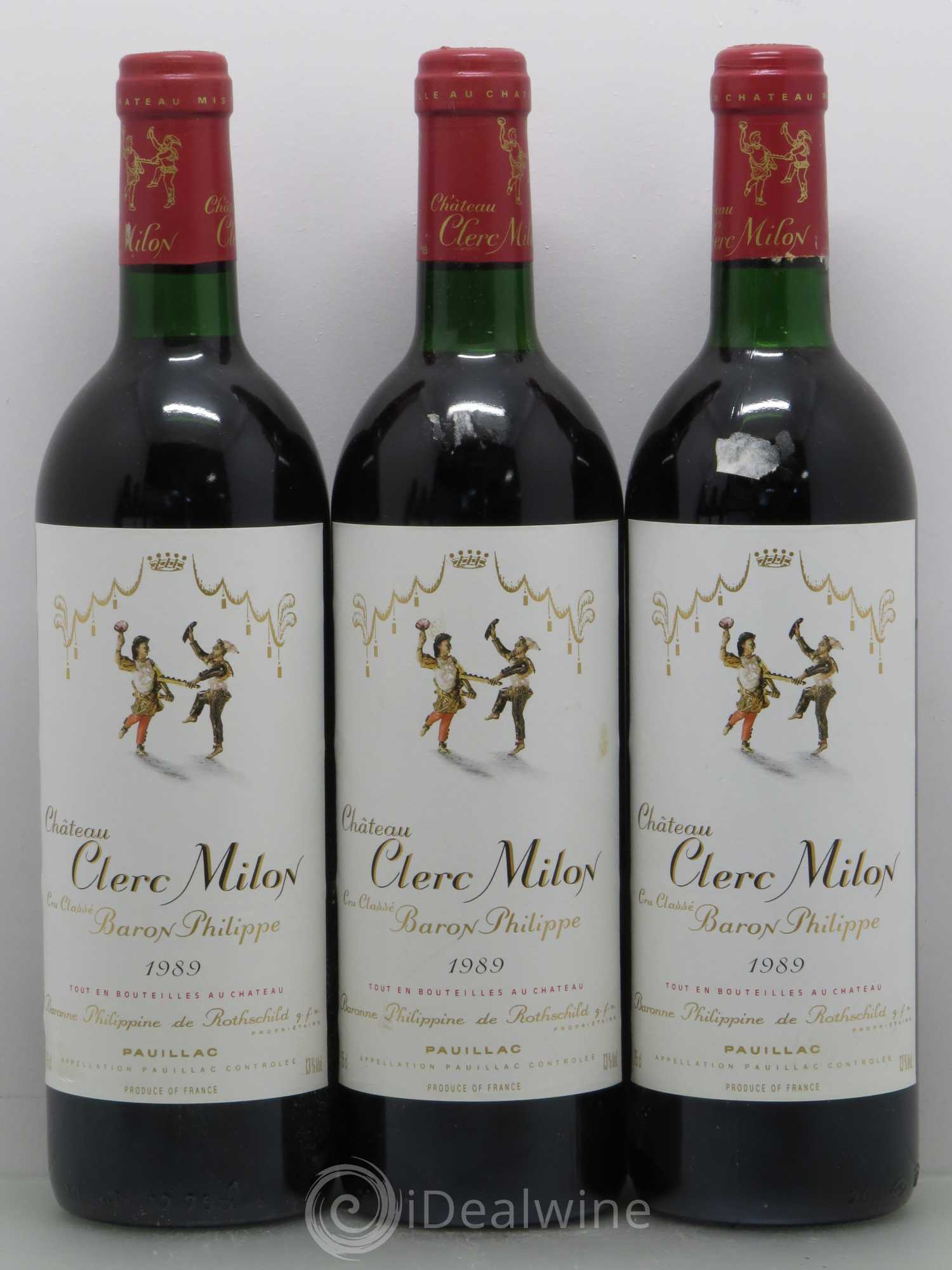 Château Clerc Milon 5ème Grand Cru Classé 1989 - Lot de 12 bouteilles - 1