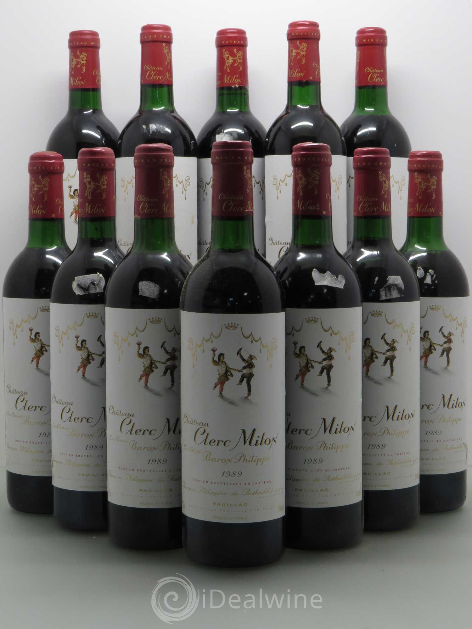 Château Clerc Milon 5ème Grand Cru Classé 1989 - Lot de 12 bouteilles - 0