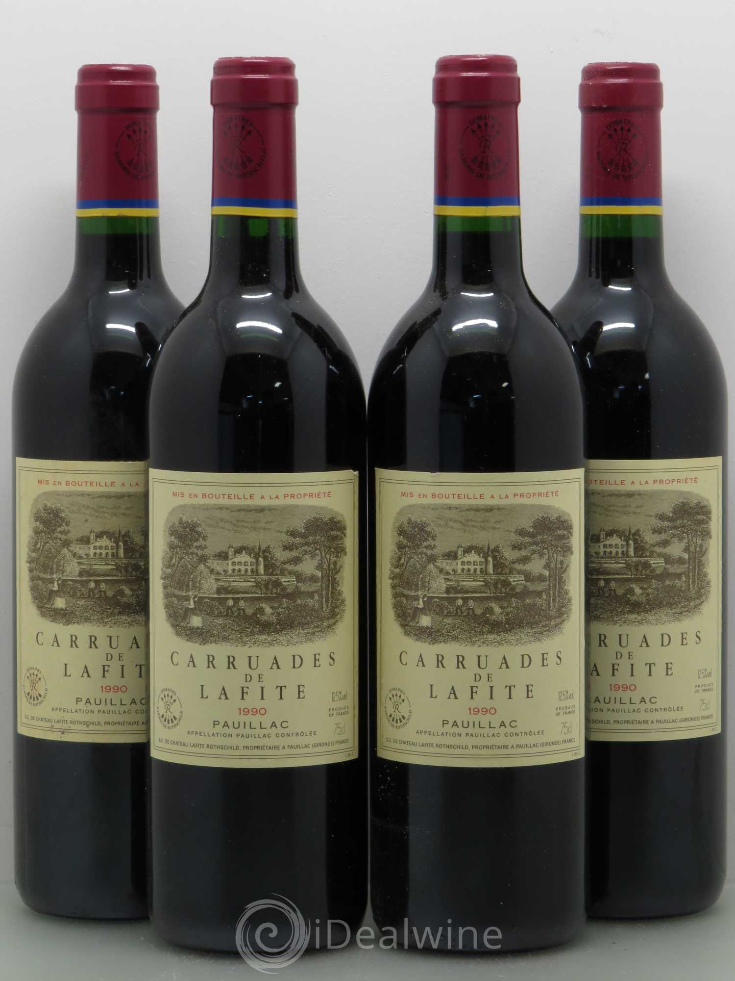 Carruades de Lafite Rothschild Second Vin 1990 - Lot de 4 bouteilles - 0