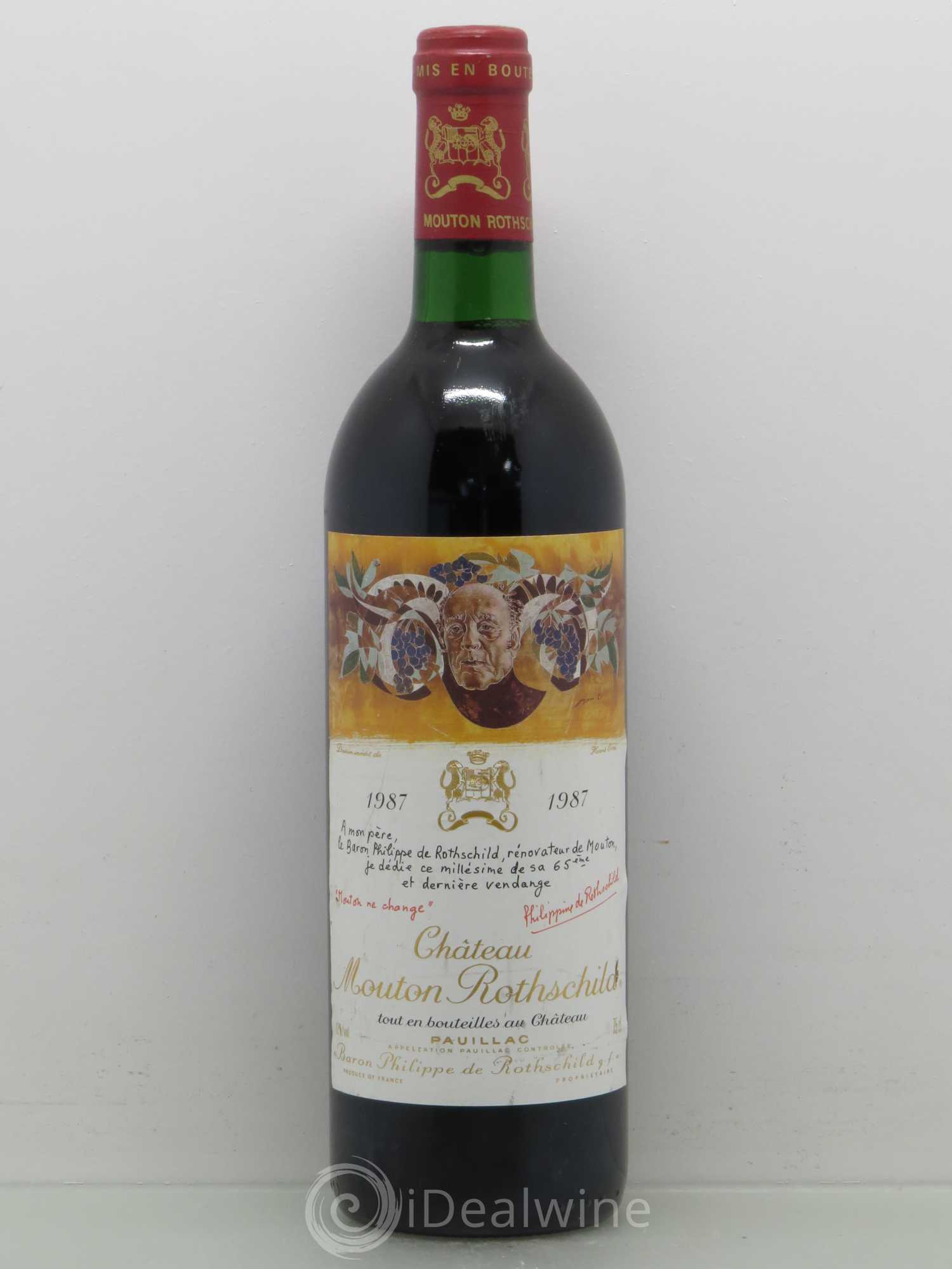 Château Mouton Rothschild 1er Grand Cru Classé 1987 - Lot de 1 bouteille - 0