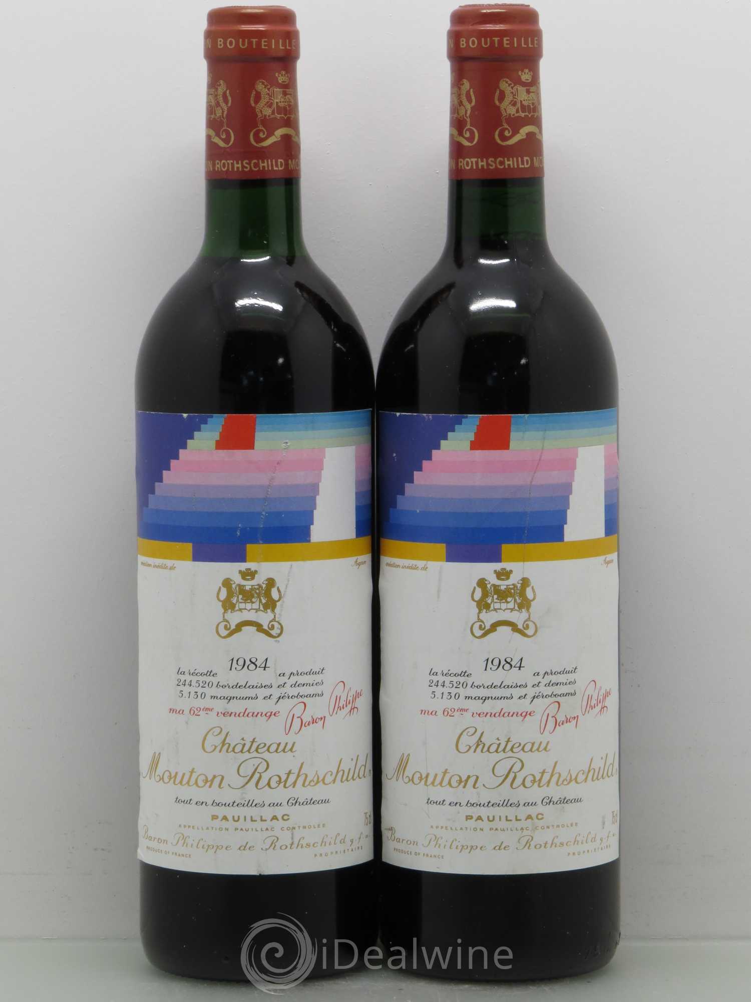 Château Mouton Rothschild 1er Grand Cru Classé 1984 - Lot de 2 bouteilles - 0