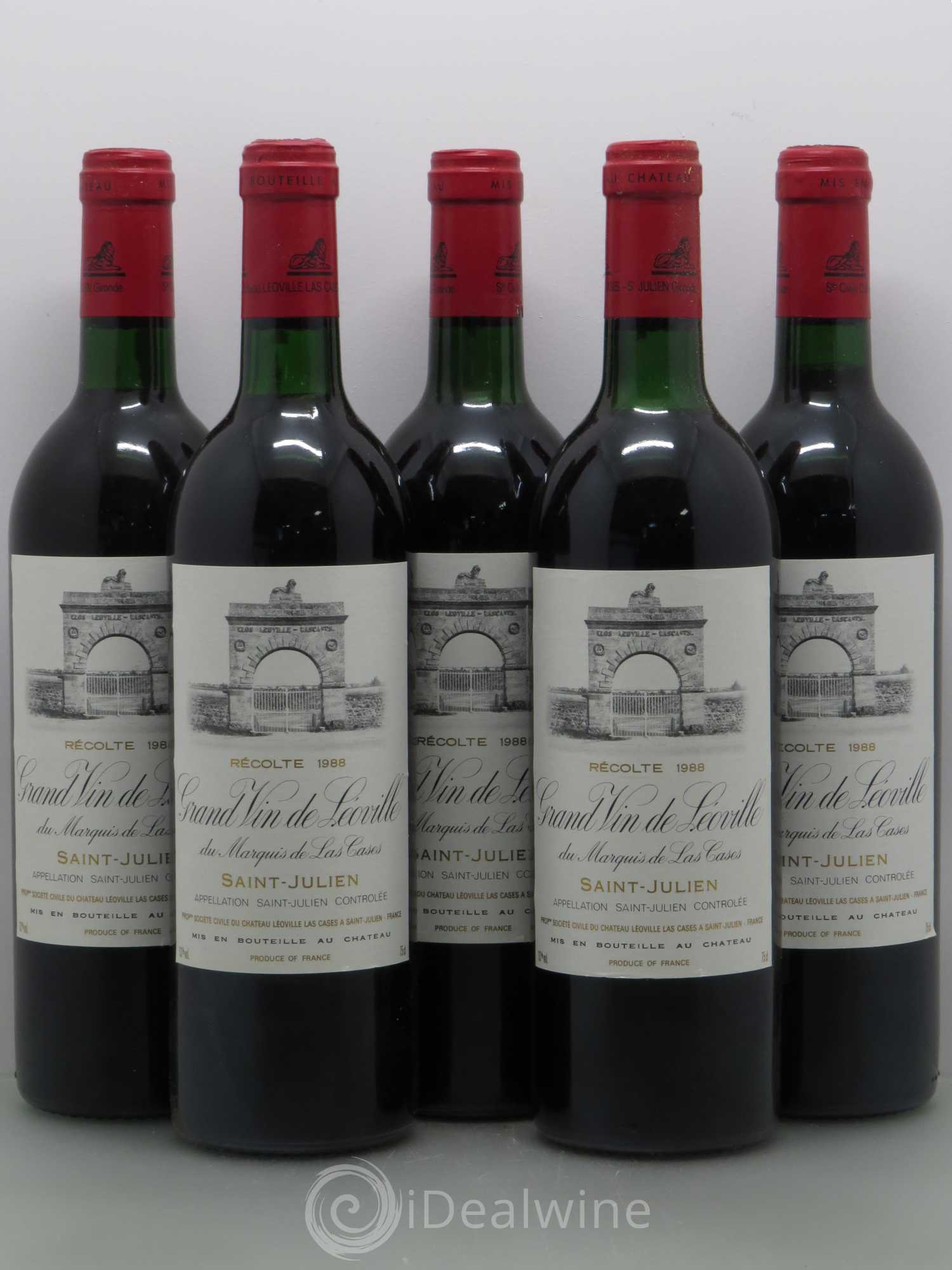 Château Léoville Las Cases 2ème Grand Cru Classé 1988 - Lot de 5 bouteilles - 0