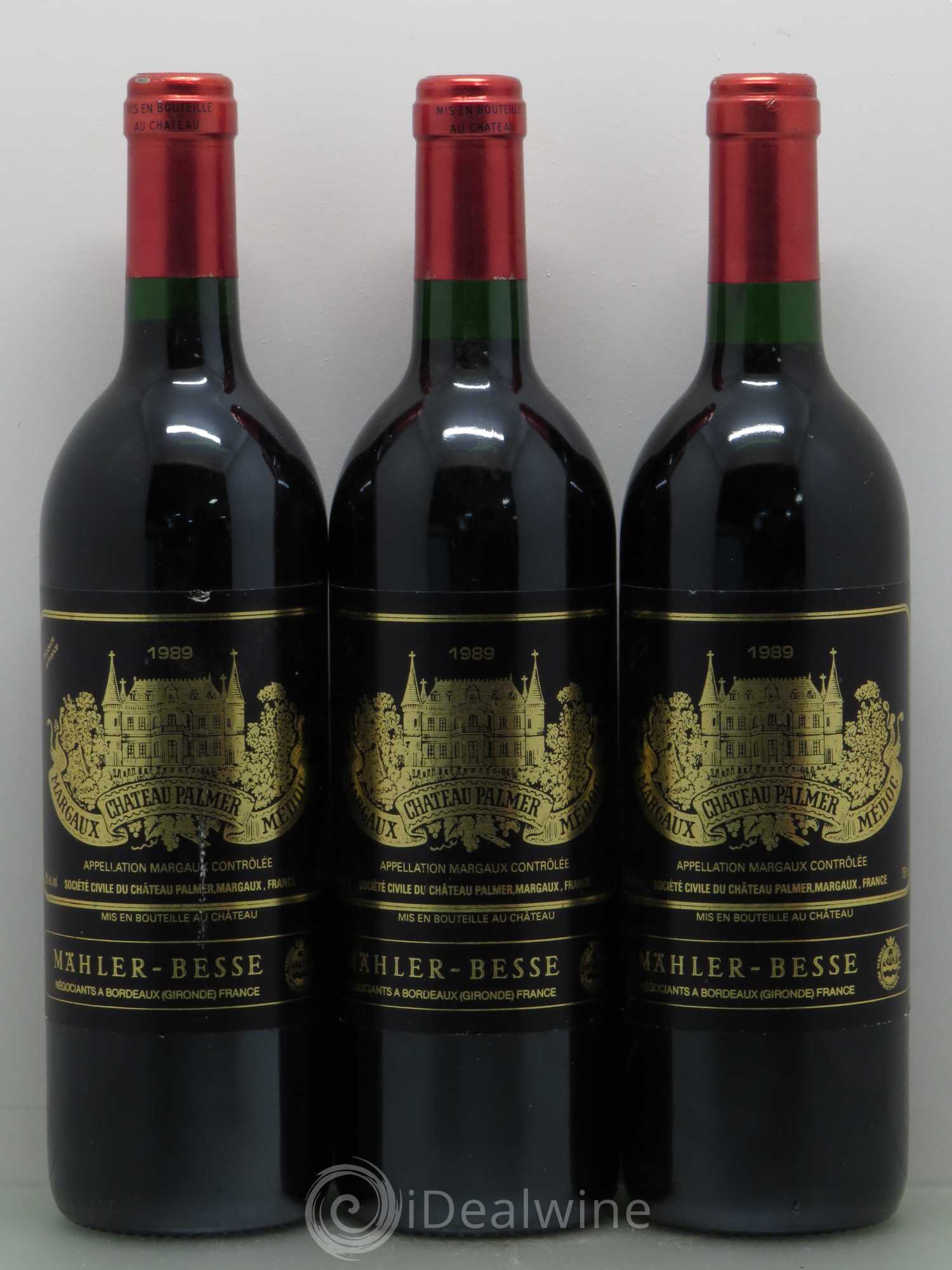 Château Palmer 3ème Grand Cru Classé 1989 - Lot de 3 bouteilles - 0