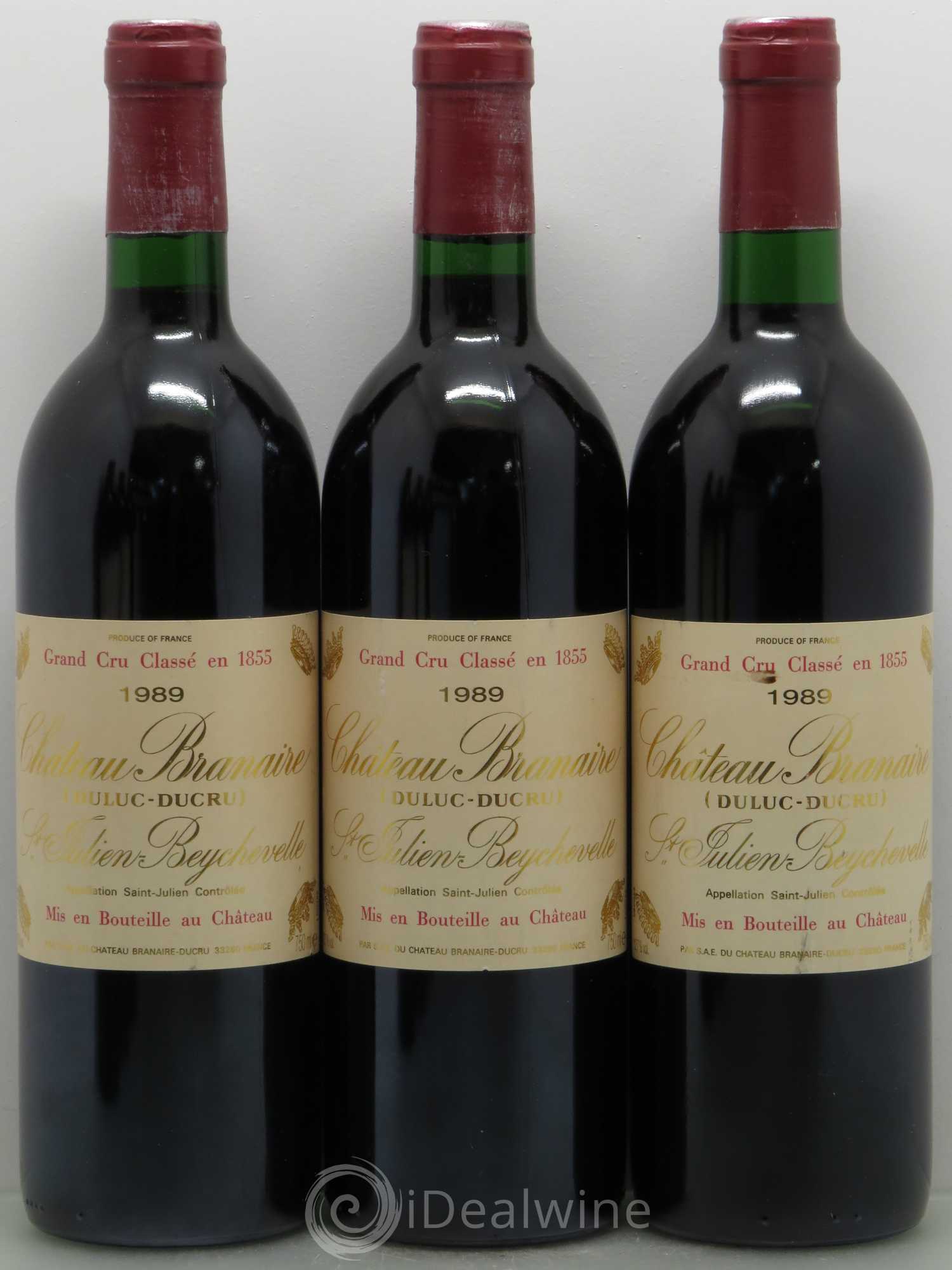 Château Branaire Ducru 4ème Grand Cru Classé 1989 - Lot de 12 bouteilles - 1