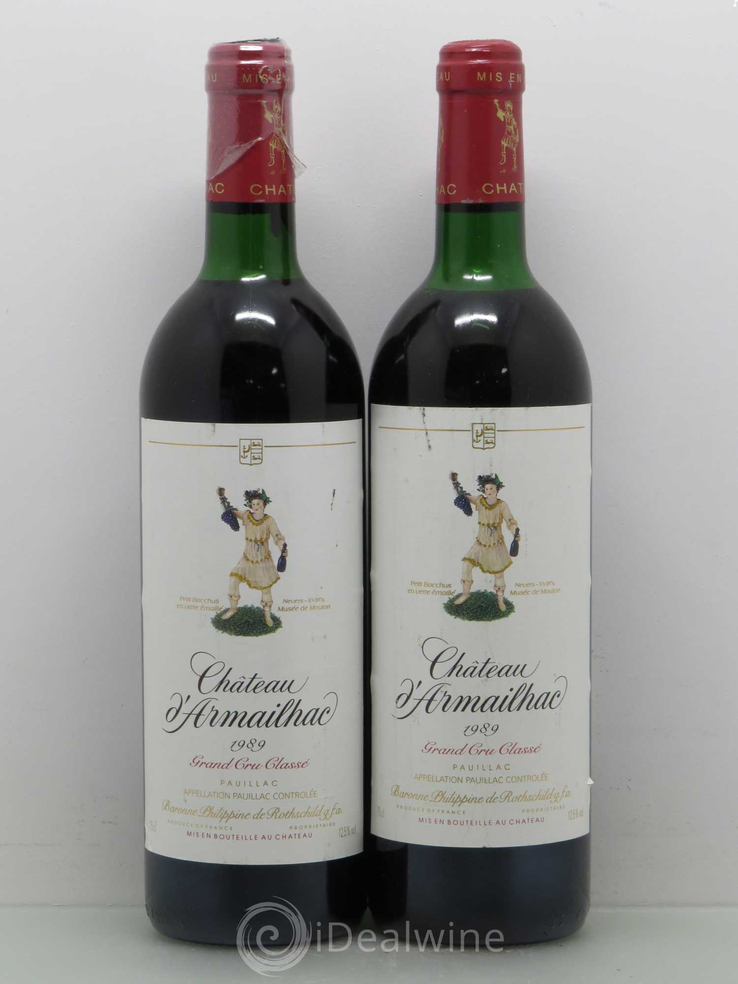 Château d' Armailhac - Mouton Baron(ne) Philippe 5ème Grand Cru Classé 1989 - Lot de 5 bouteilles - 2
