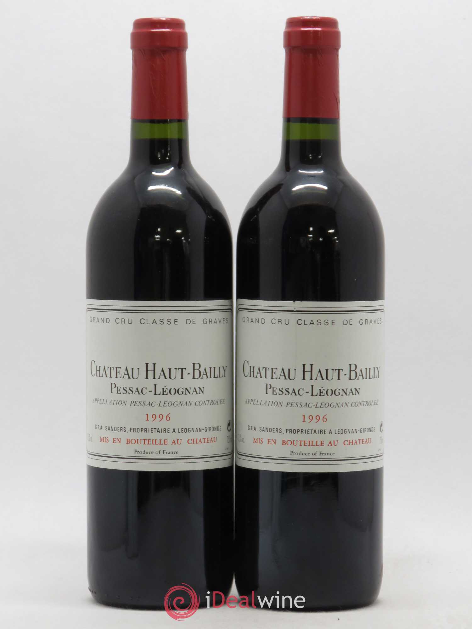 Château Haut-Bailly Cru Classé de Graves 1996 - Lot de 2 bouteilles - 0