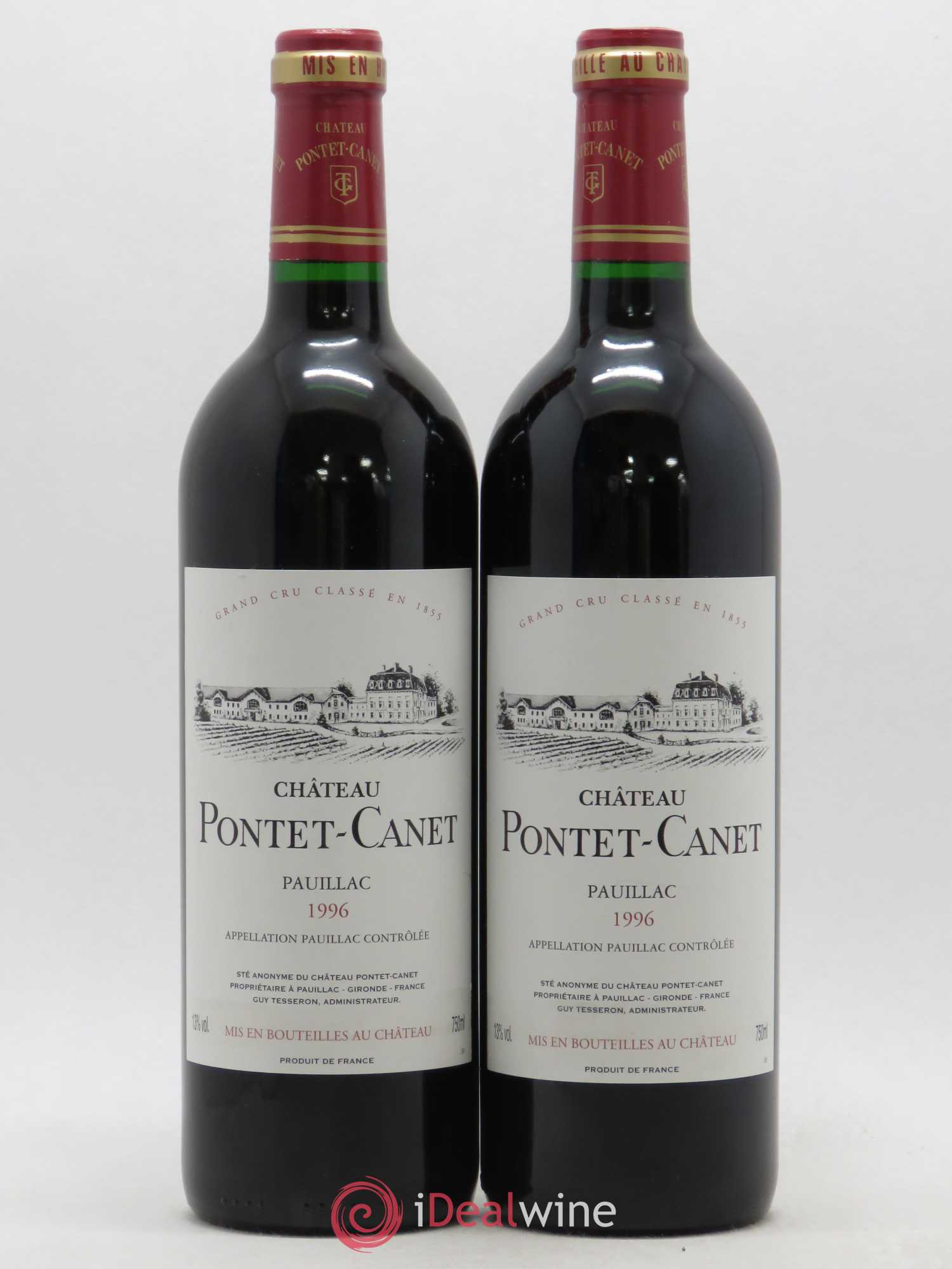 Château Pontet Canet 5ème Grand Cru Classé 1996 - Lot de 2 bouteilles - 0