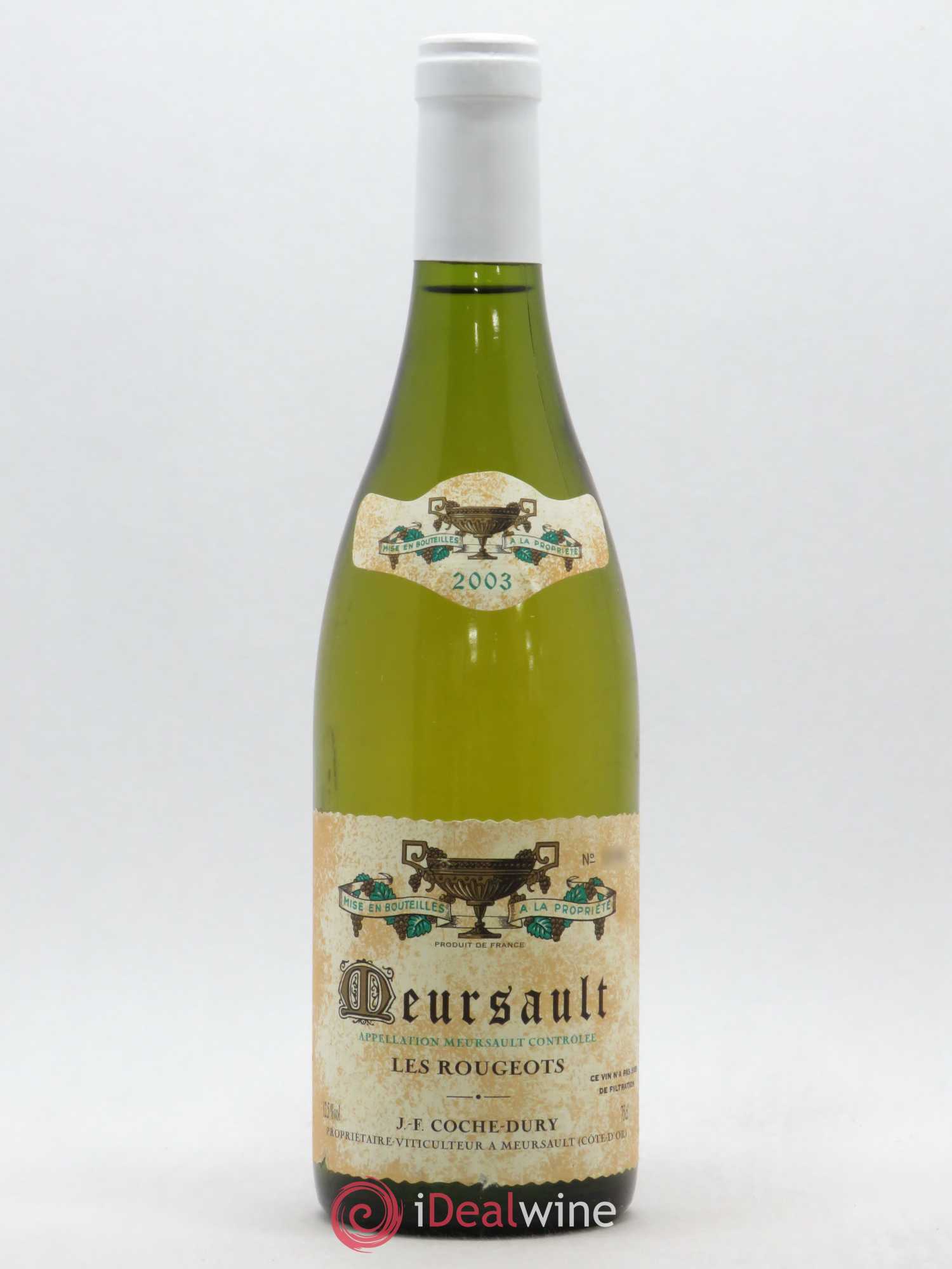 Meursault Les Rougeots Coche Dury (Domaine) 2003 - Lot de 1 bouteille - 0