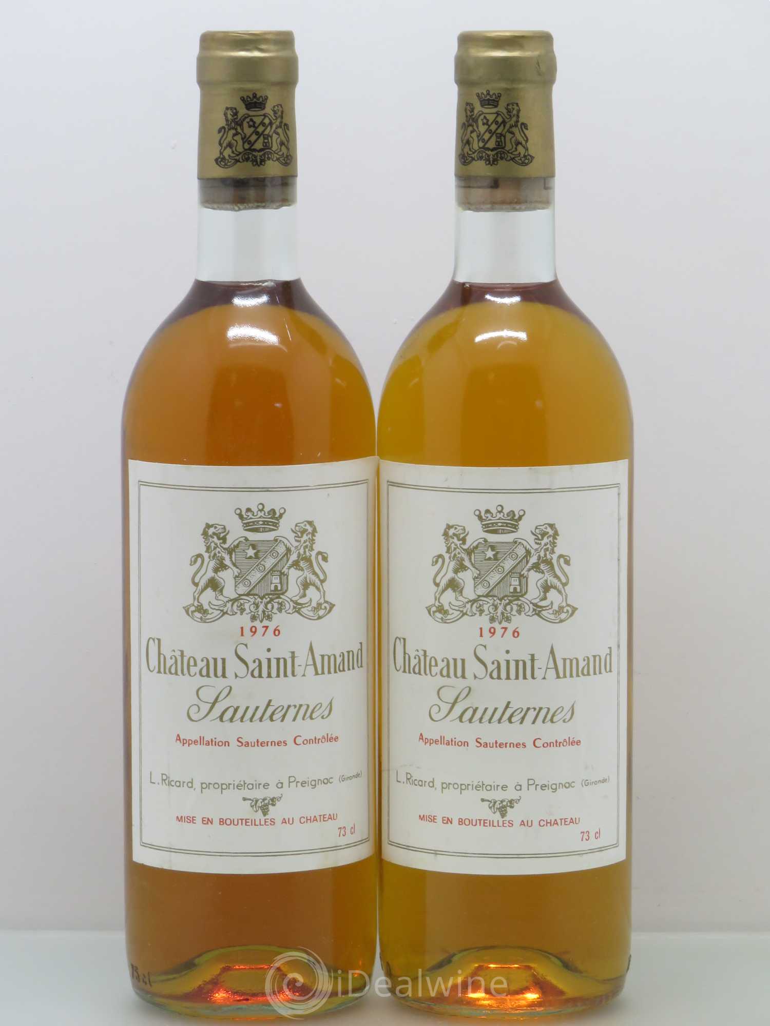 Sauternes Château Saint Amand 1976 - Lotto di 2 bottiglie - 0