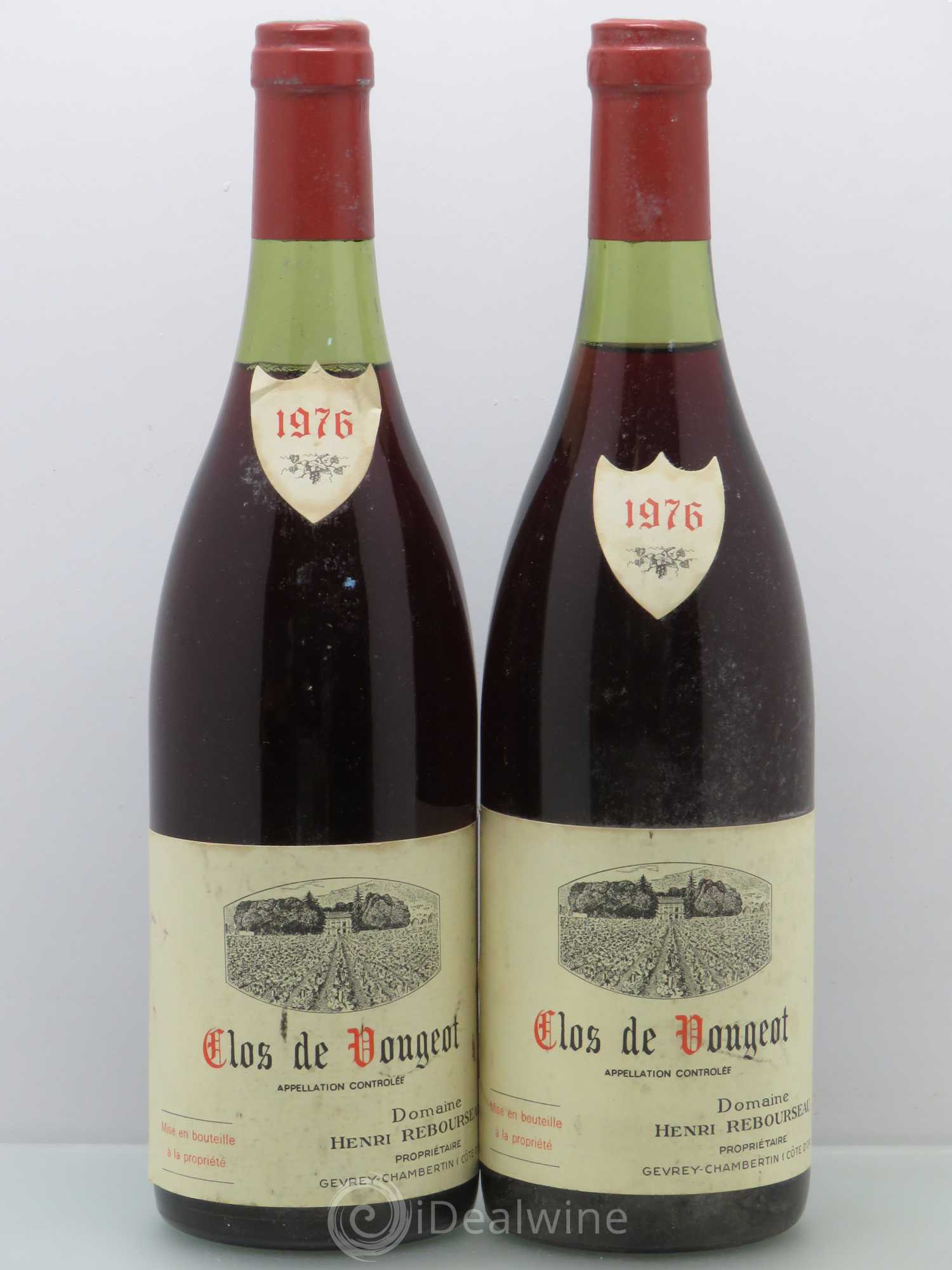 Clos de Vougeot Grand Cru Henri Rebourseau (Domaine) 1976 - Lot de 2 bouteilles - 0