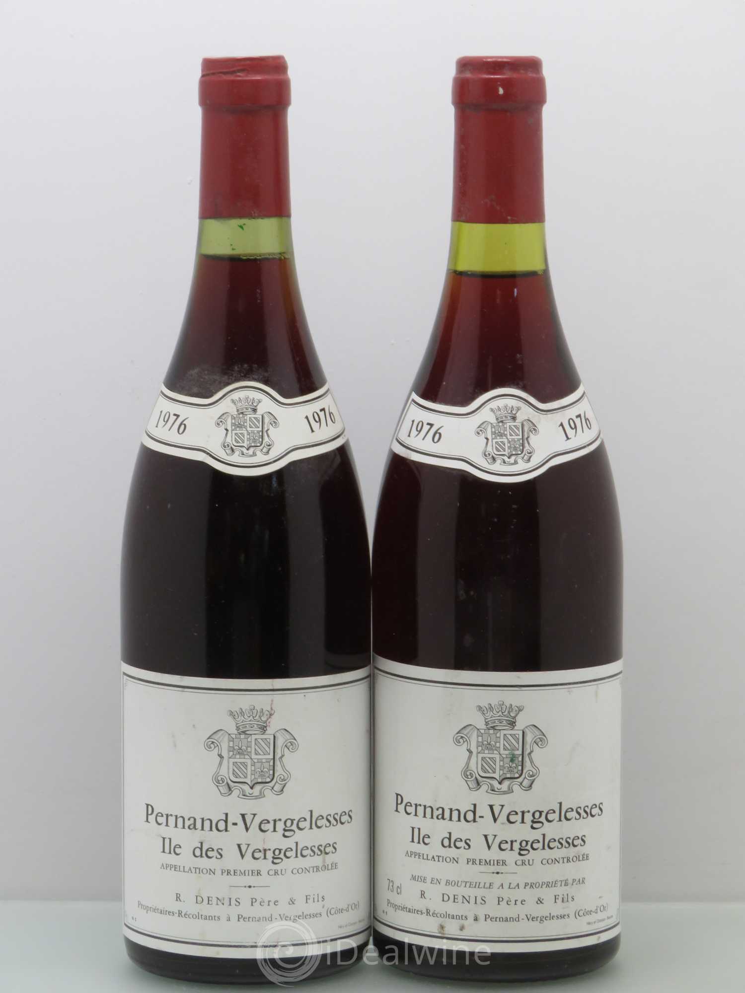 Pernand-Vergelesses 1er Cru Iles De Vergelesse Pierre Denis 1976 - Posten von 2 Flaschen - 0