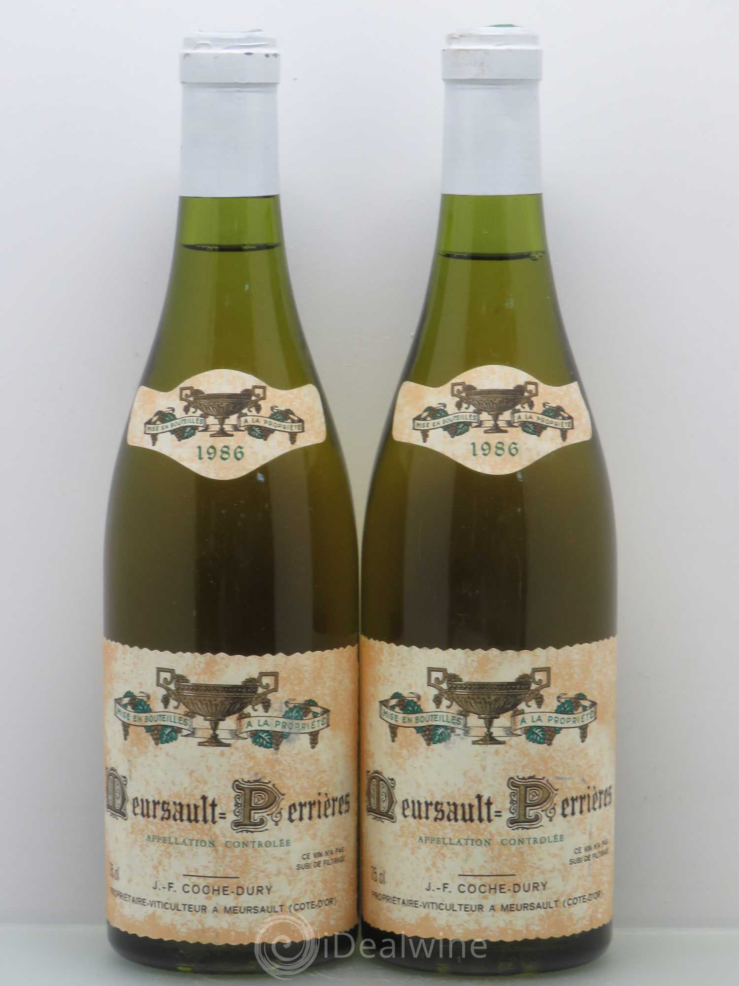 Meursault 1er Cru Perrières Coche Dury (Domaine) 1986 - Lot de 2 bouteilles - 0