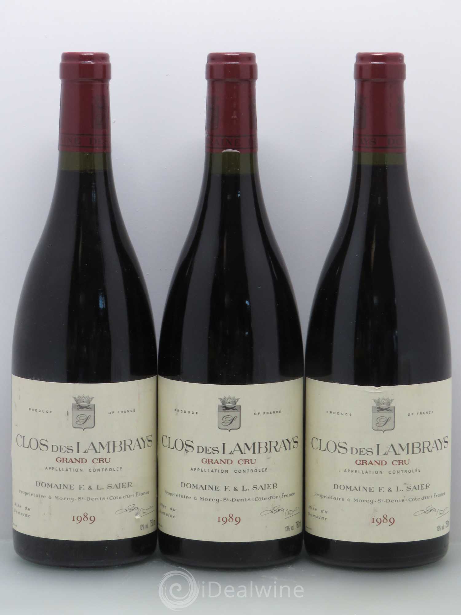 Clos des Lambrays Grand Cru Domaine des Lambrays 1989 - Lot de 3 bouteilles - 0