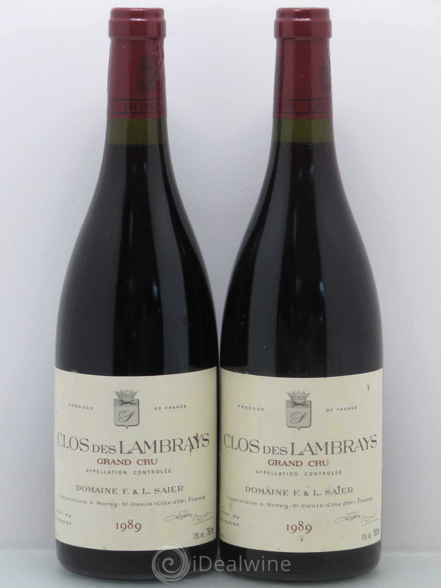 Clos des Lambrays Grand Cru Domaine des Lambrays 1989 - Lot de 2 bouteilles - 0