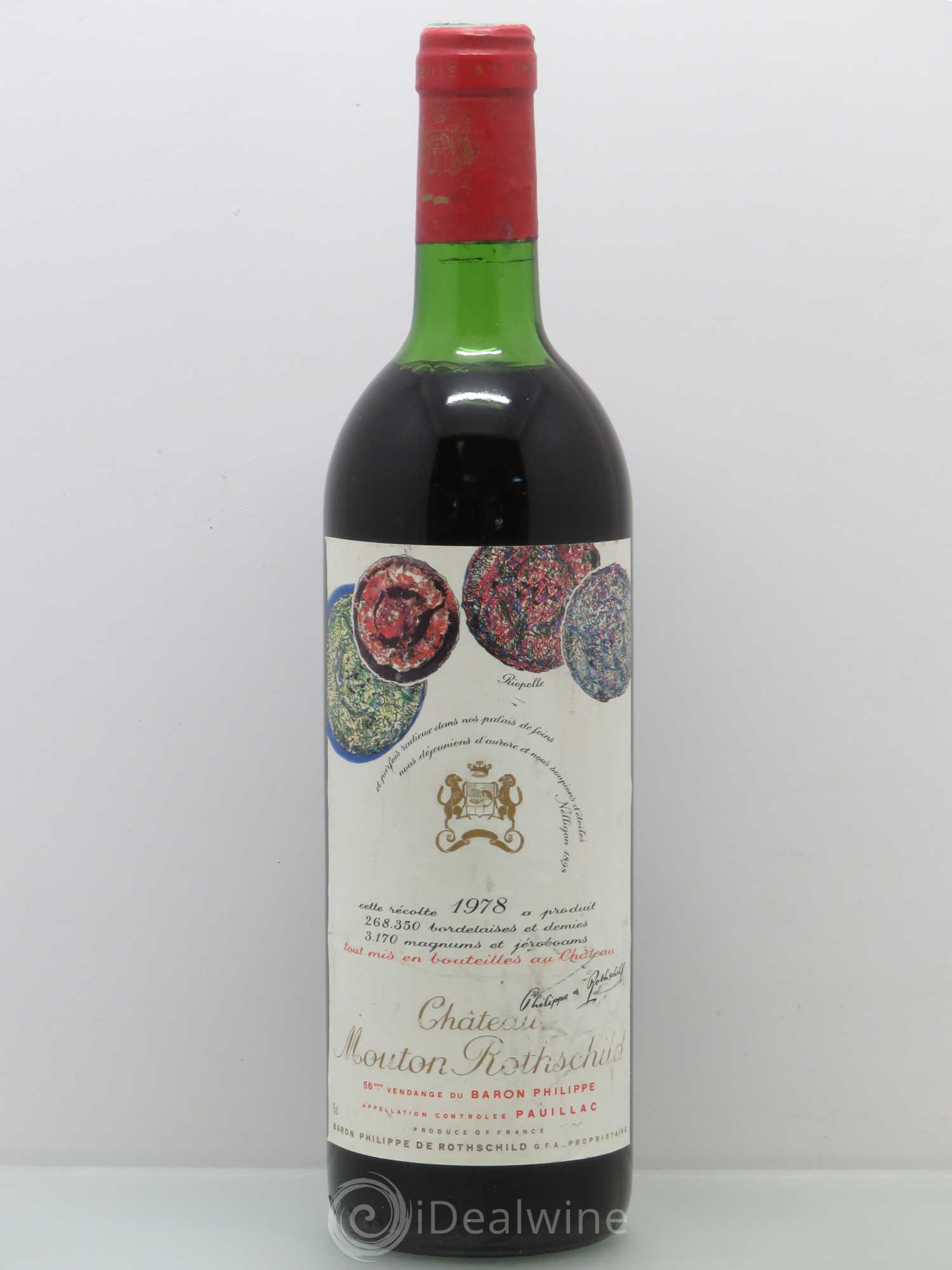 Château Mouton Rothschild 1er Grand Cru Classé 1978 - Lot de 1 bouteille - 0