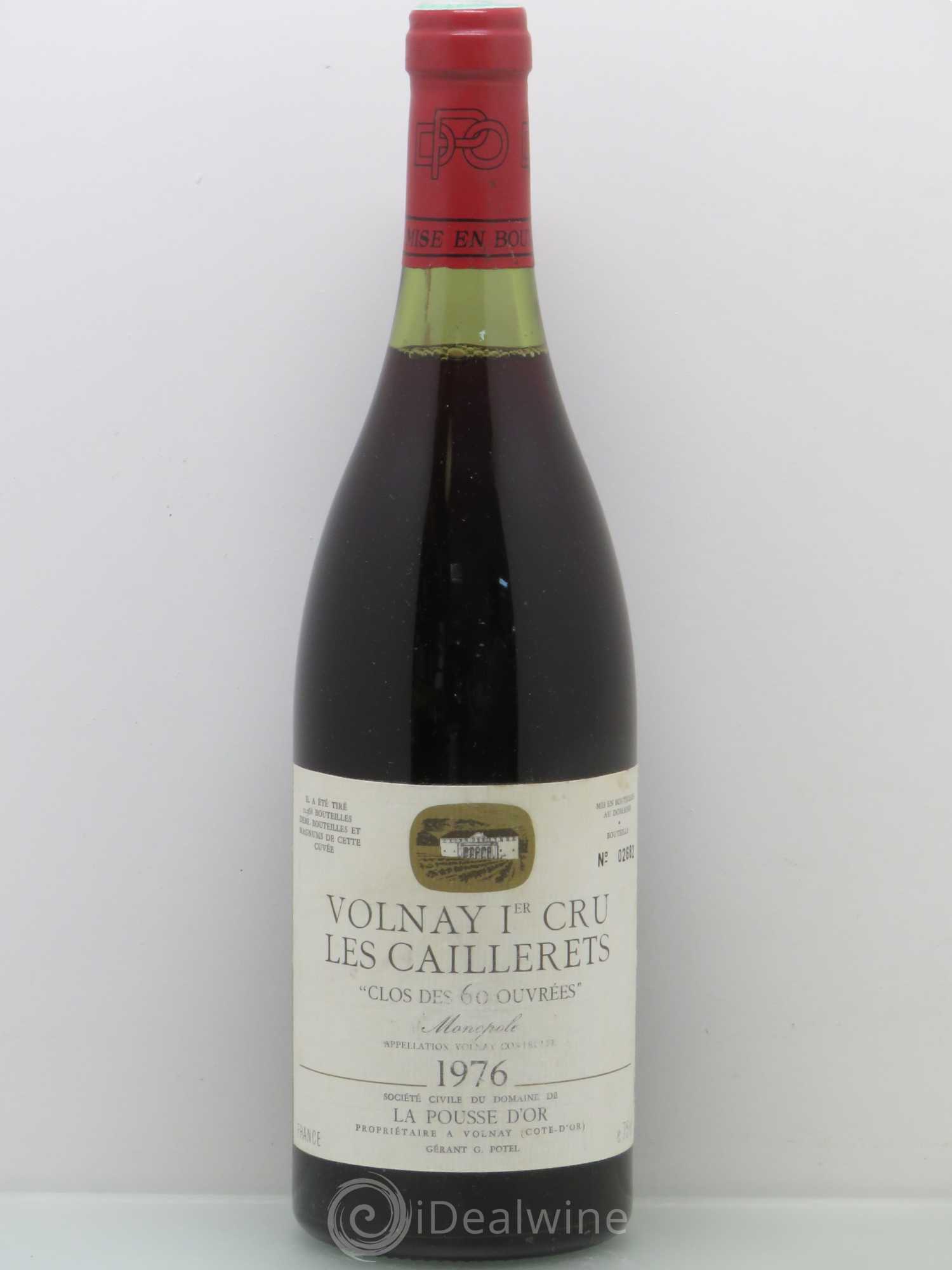 Volnay 1er Cru Clos des 60 ouvrées La Pousse d'Or (Domaine de) 1976 - Lot de 1 bouteille - 0