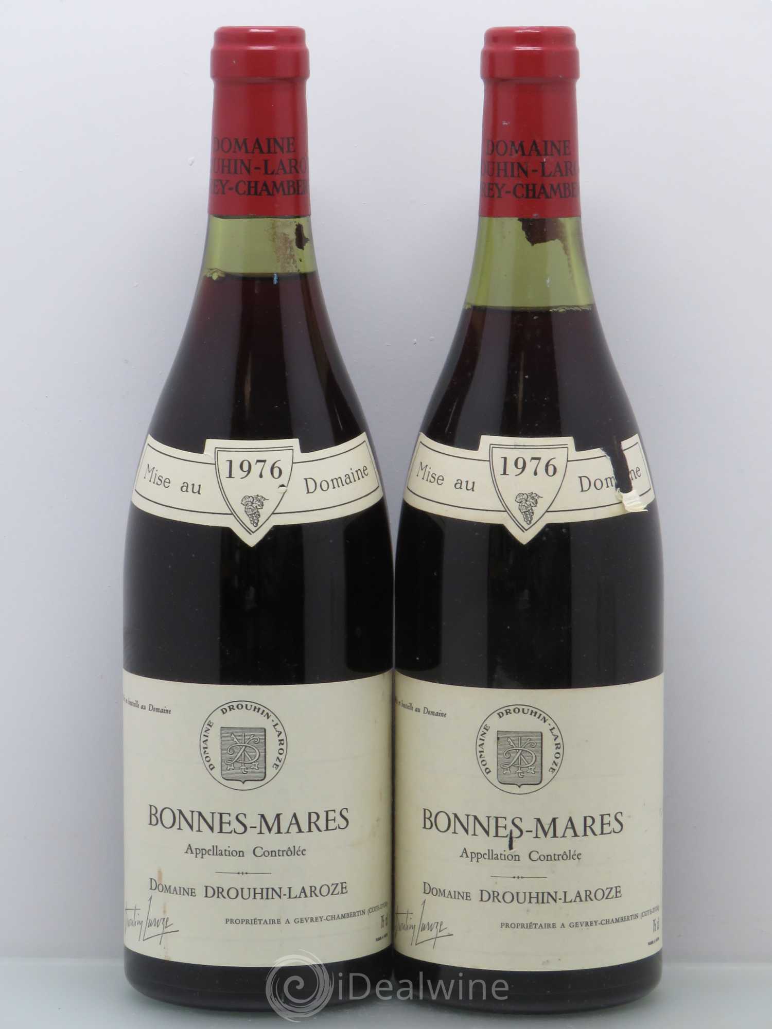 Bonnes-Mares Grand Cru Domaine Drouhin-Laroze 1976 - Lot de 2 bouteilles - 0