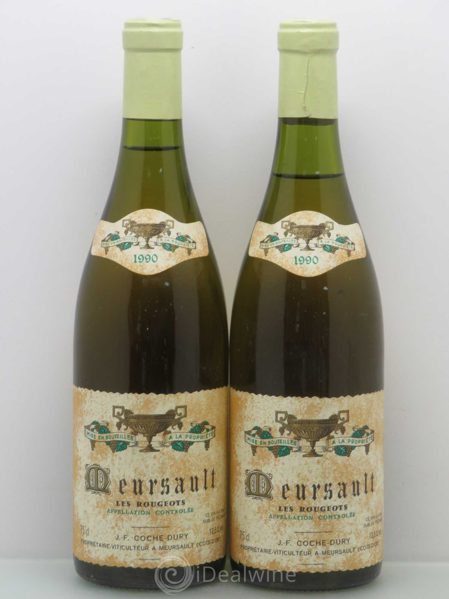 Meursault Les Rougeots Coche Dury (Domaine) 1990 - Lot de 2 bouteilles - 0