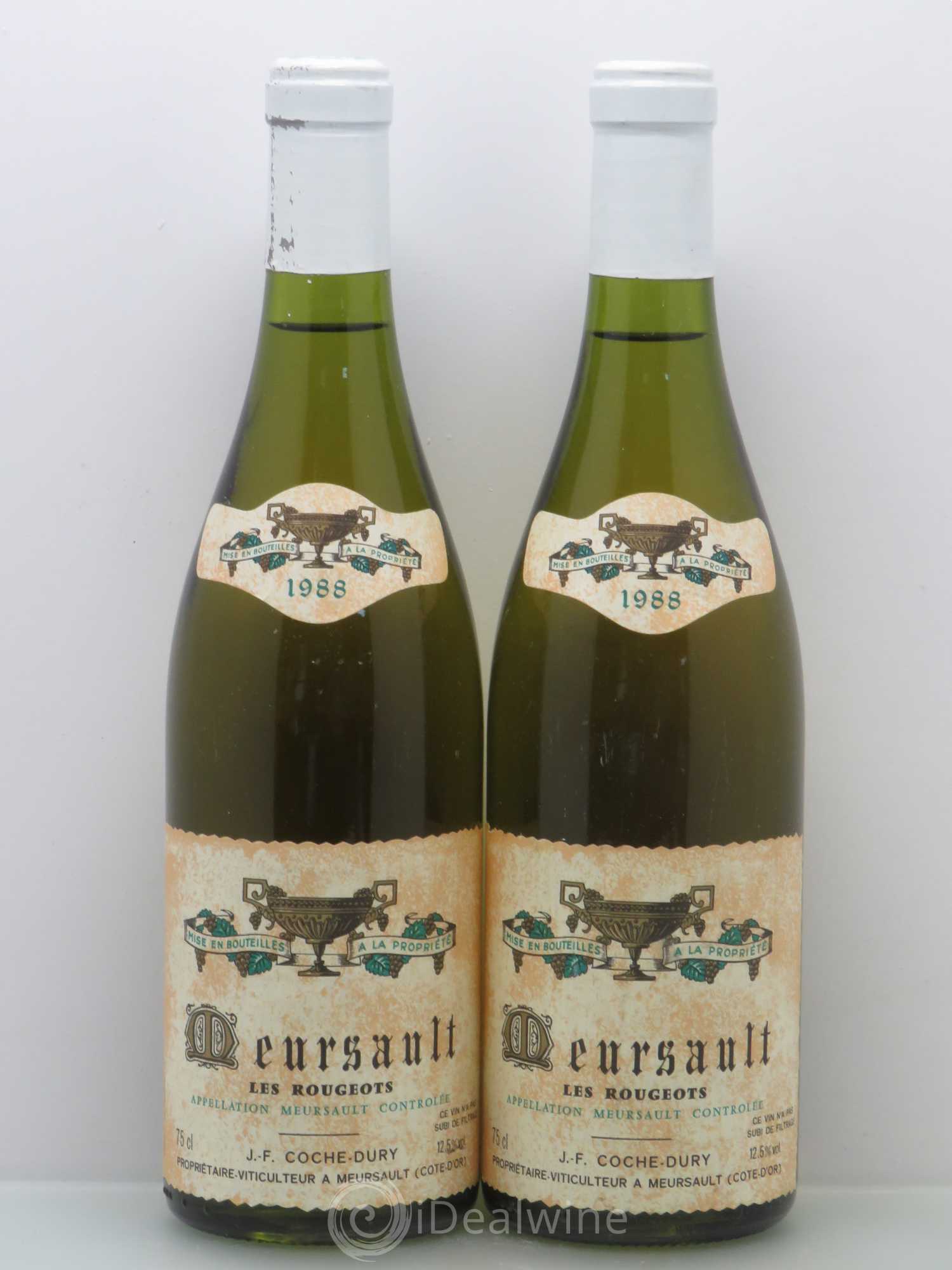 Meursault Les Rougeots Coche Dury (Domaine) 1988 - Lot de 2 bouteilles - 0