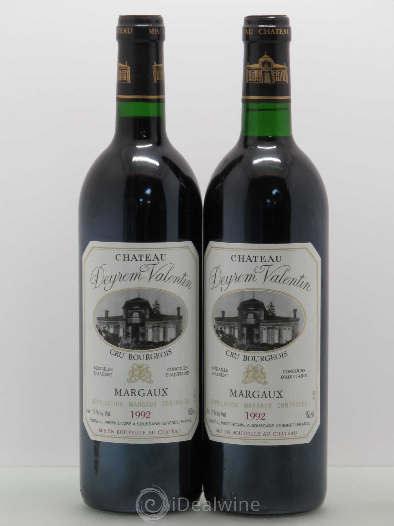 Château Deyrem Valentin Cru Bourgeois 1992 - Lot de 2 bouteilles - 0