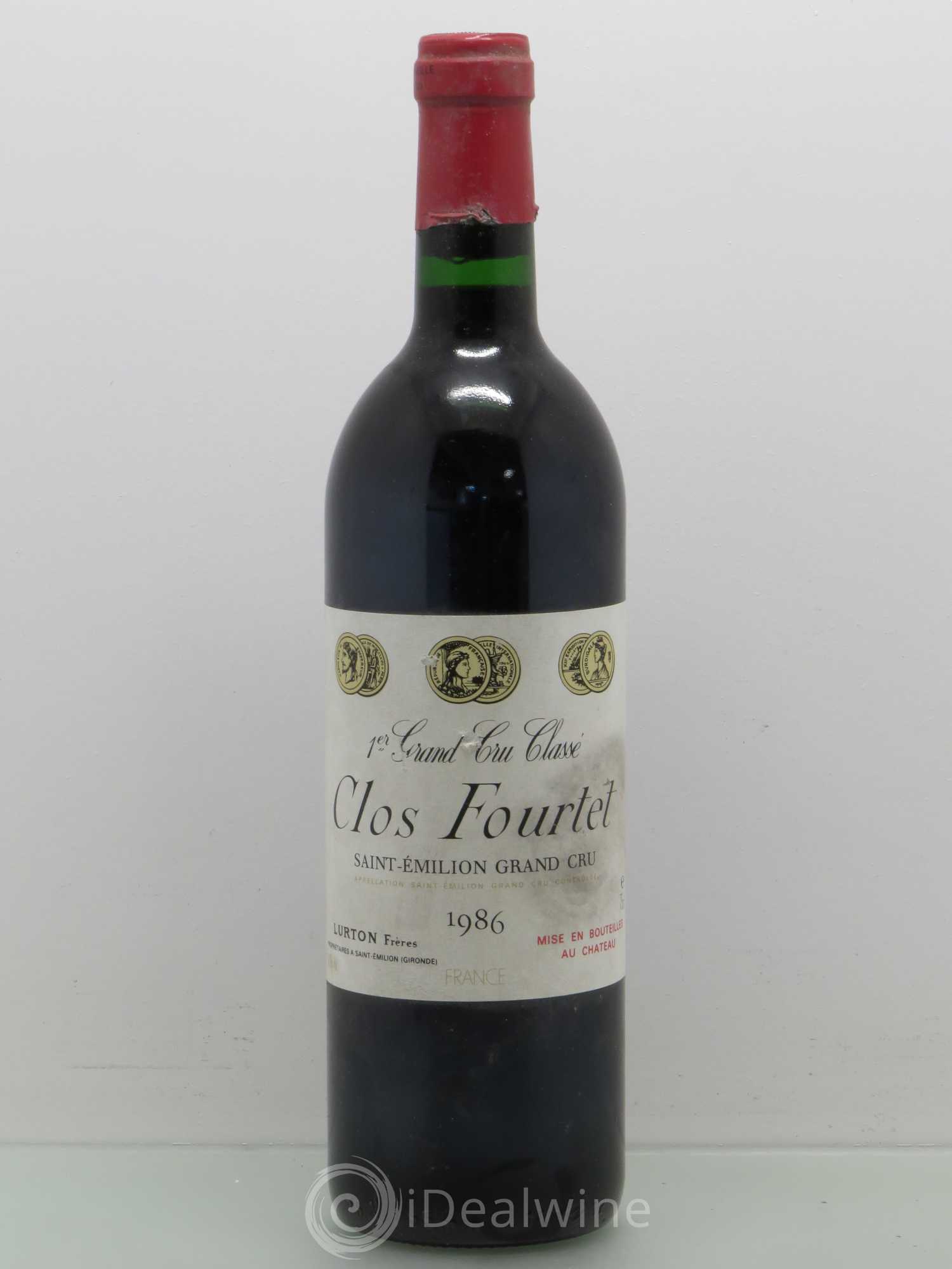 Clos Fourtet 1er Grand Cru Classé B 1986 - Lot de 1 bouteille - 0