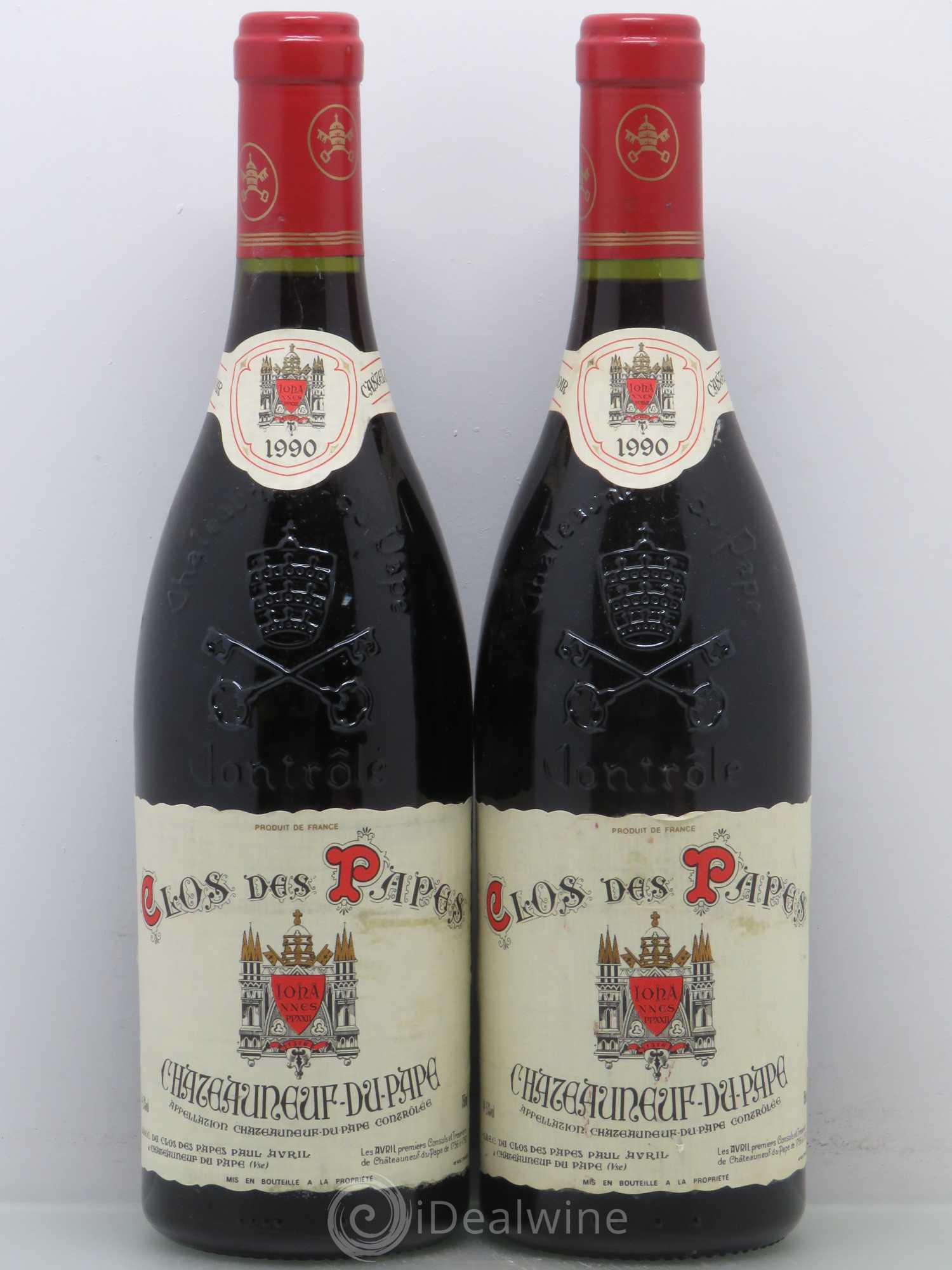 Châteauneuf-du-Pape Clos des Papes - Paul Avril 1990 - Lot de 2 bouteilles - 0