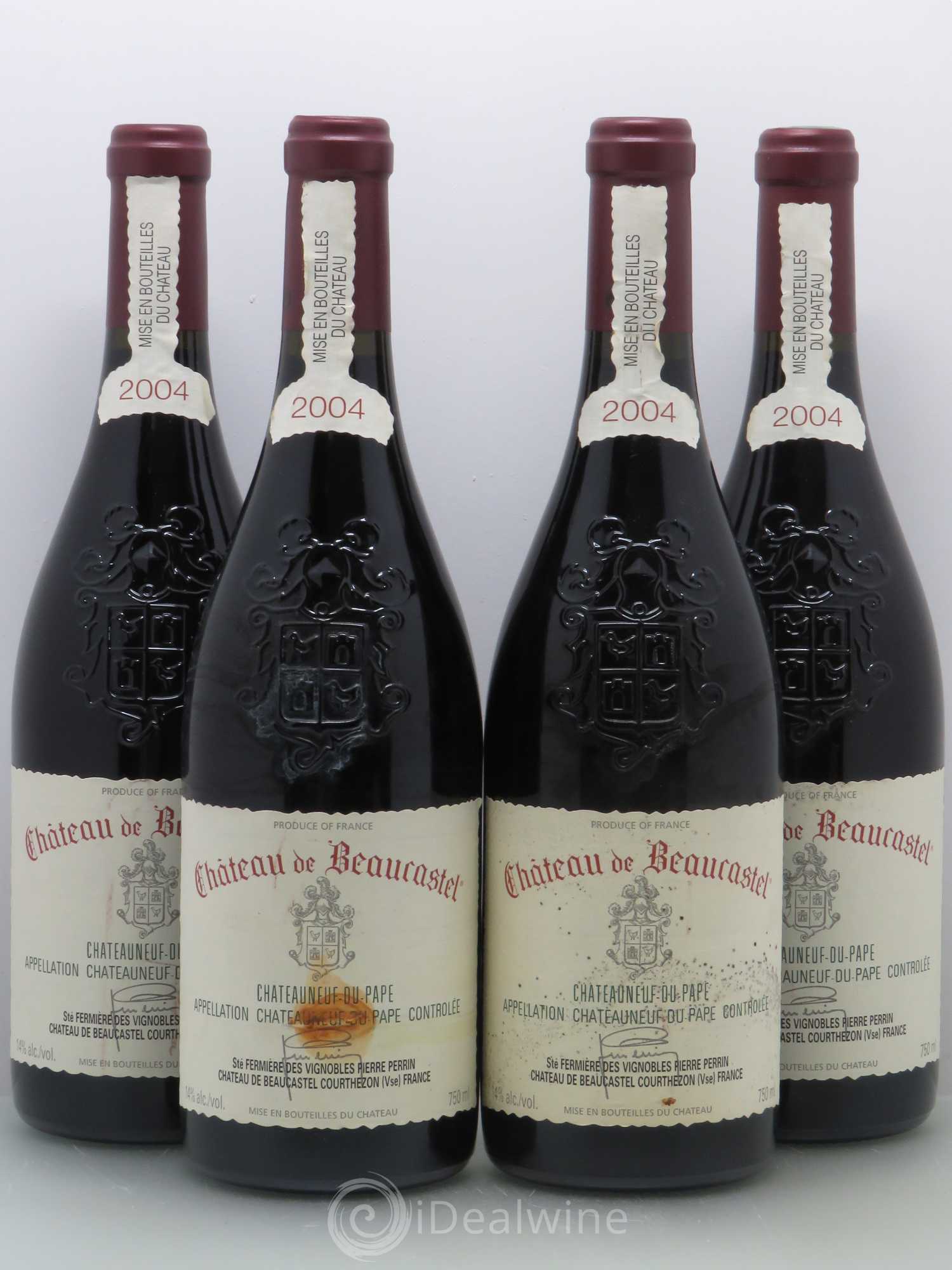 Châteauneuf-du-Pape Château de Beaucastel Famille Perrin 2004 - Lot de 4 bouteilles - 0