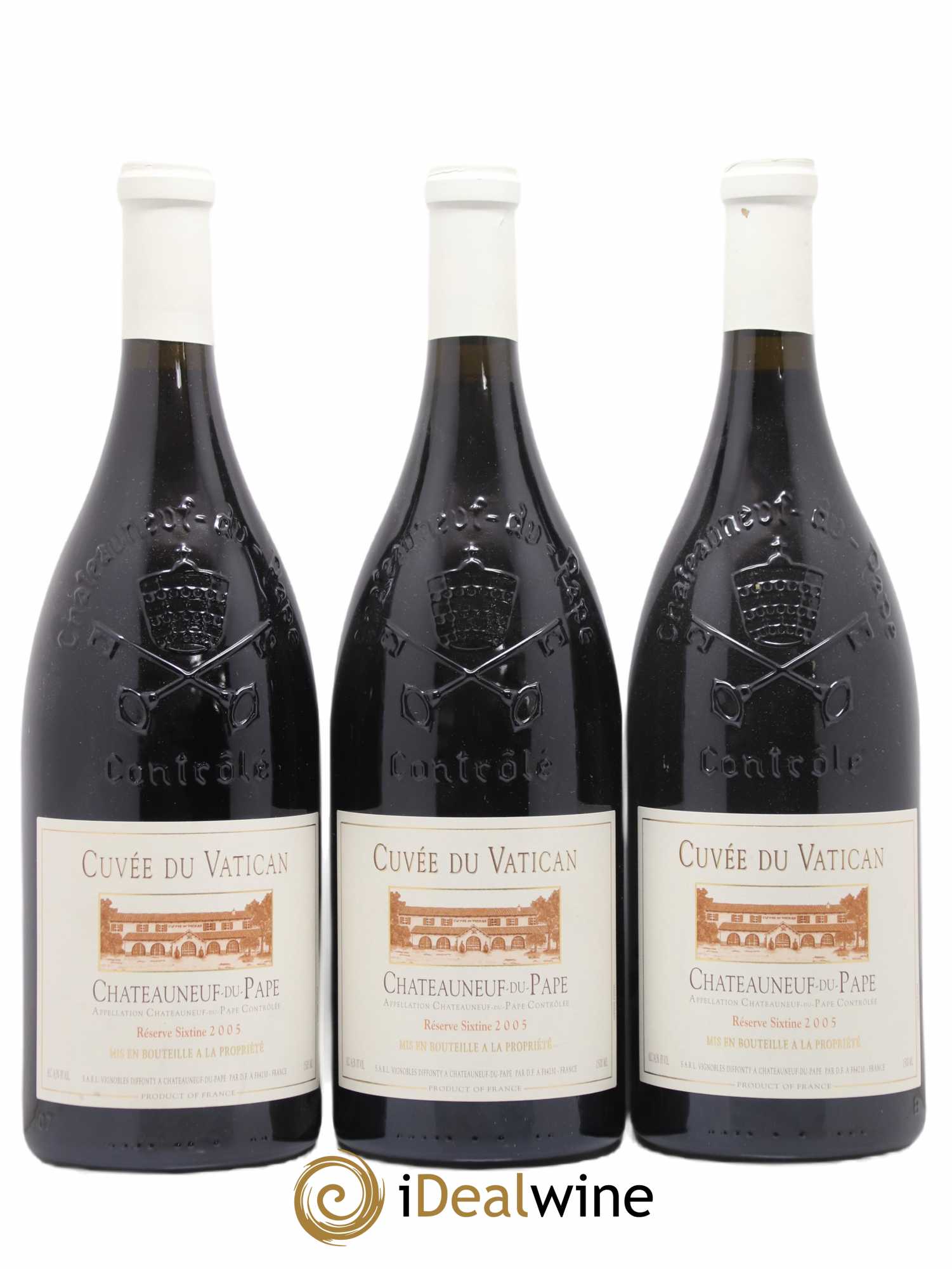 Châteauneuf-du-Pape Cuvée du Vatican Réserve Sixtine Famille Diffonty 2005 - Lot de 3 magnums - 0