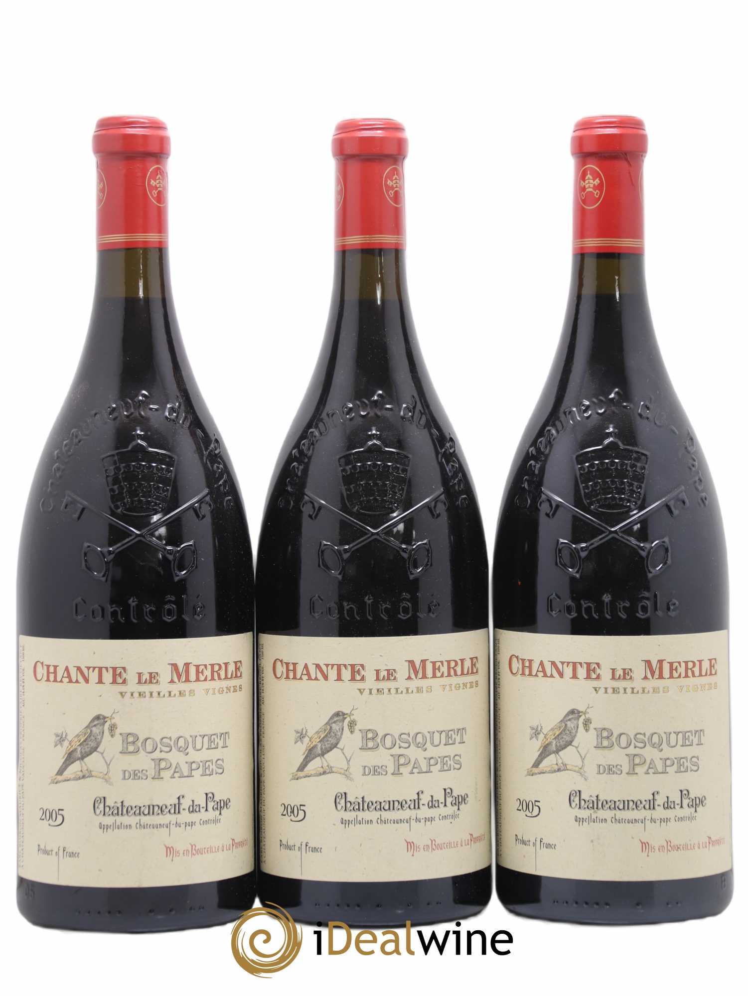 Châteauneuf-du-Pape Chante Le Merle Domaine Bosquet des Papes 2005 - Posten von 3 Magnum - 0