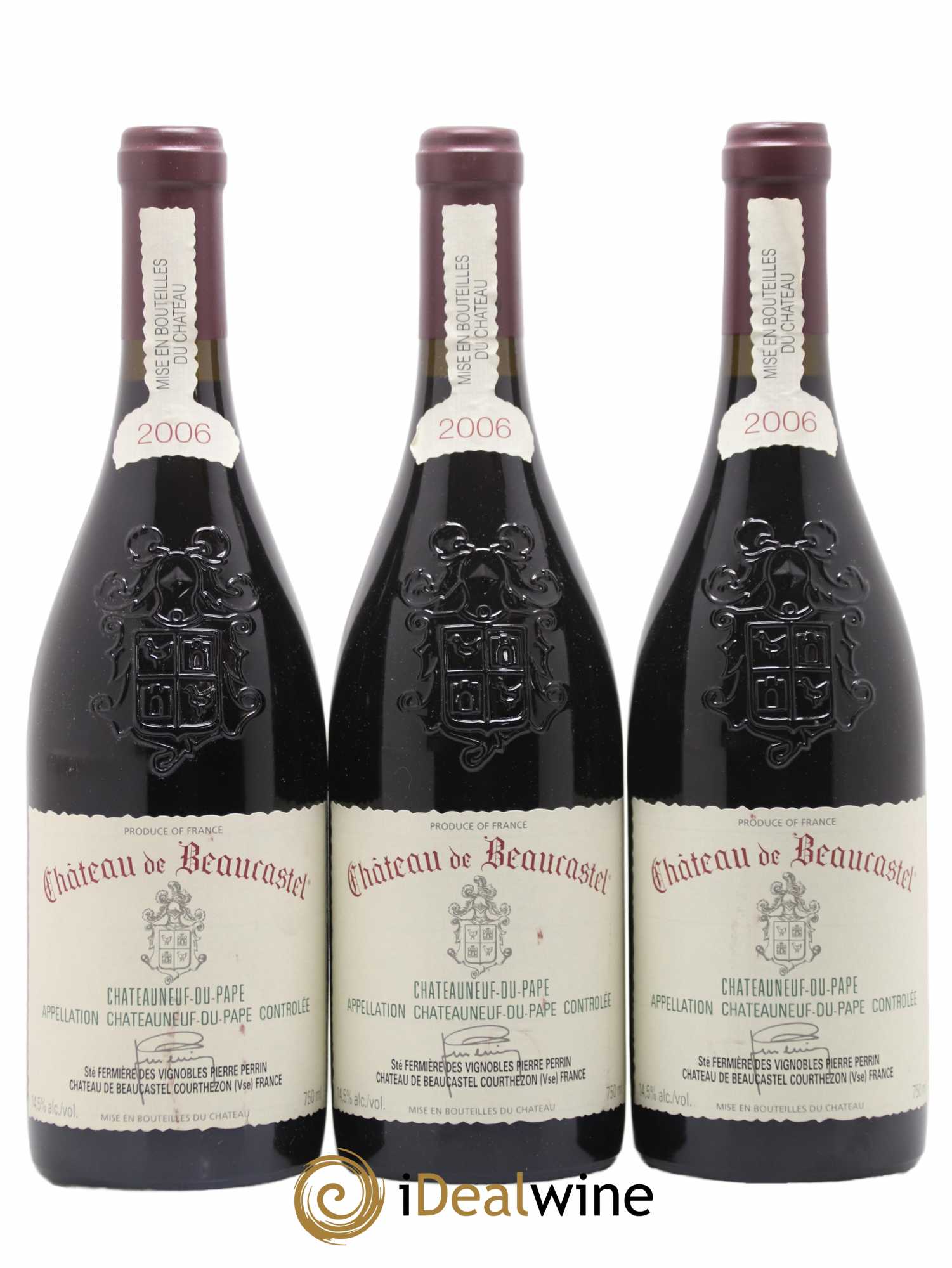 Châteauneuf-du-Pape Château de Beaucastel Famille Perrin 2006 - Lot de 3 bouteilles - 0