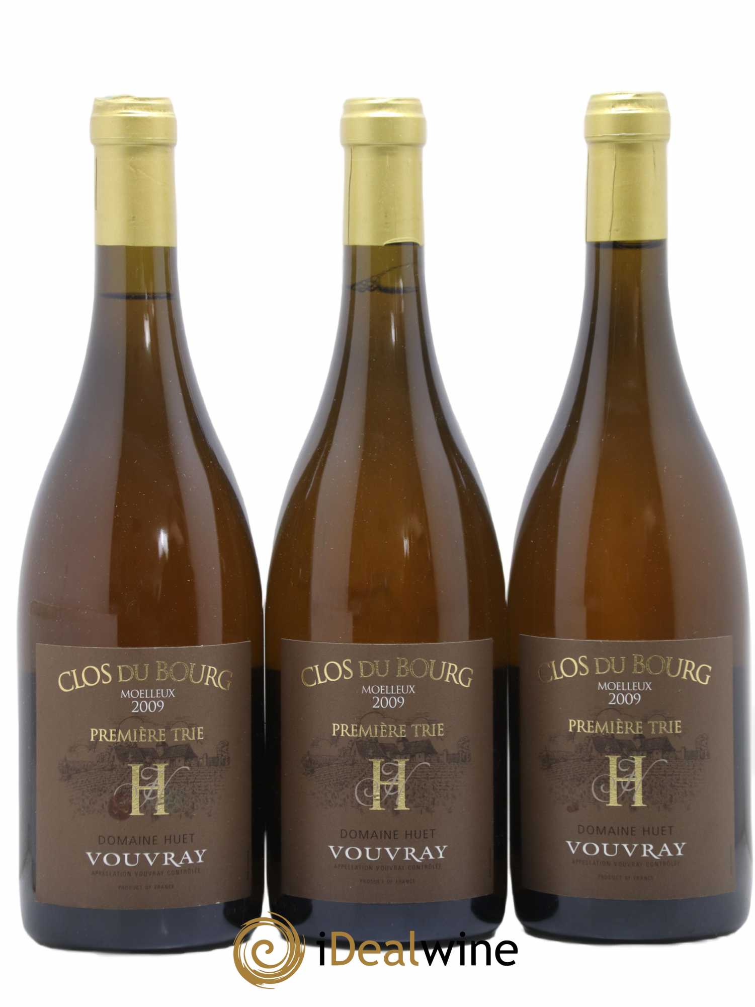 Vouvray Clos du Bourg Moelleux 1ère trie Domaine Huet 2009 - Lotto di 3 bottiglie - 0