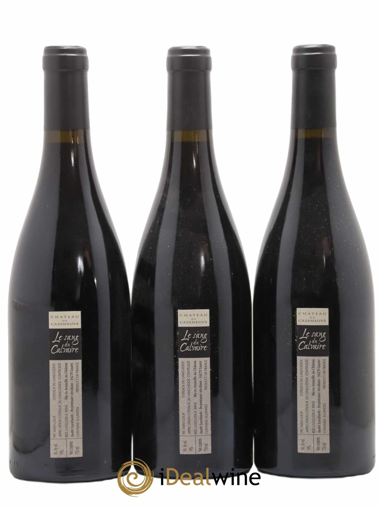 Coteaux du Languedoc Pic St Loup Le Sang Du Calvaire Château de Cazeneuve 2004 - Posten von 3 Flaschen - 1