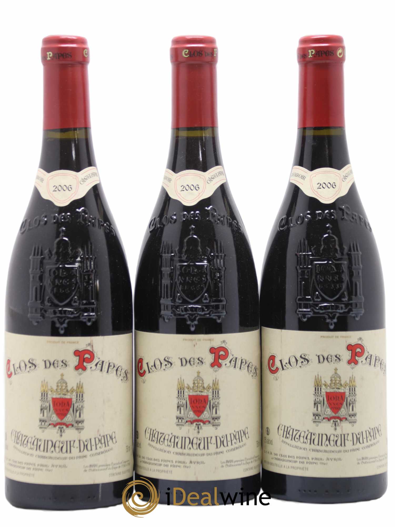 Châteauneuf-du-Pape Clos des Papes - Paul Avril 2006 - Lot de 3 bouteilles - 0