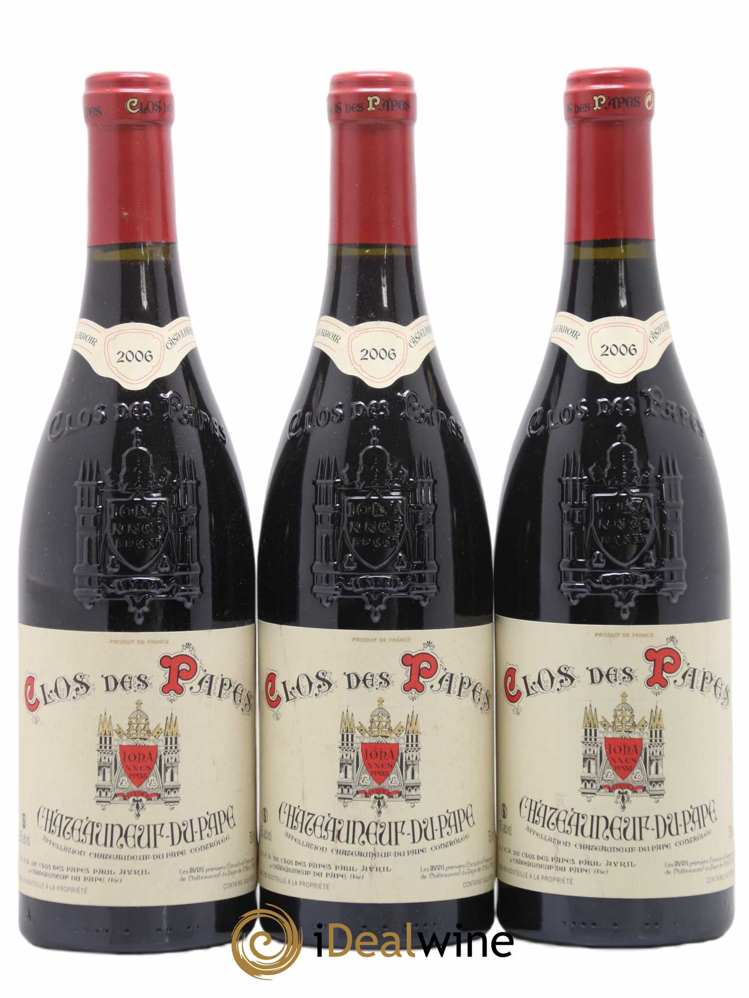 Châteauneuf-du-Pape Clos des Papes - Paul Avril 2006 - Lot de 3 bouteilles - 0