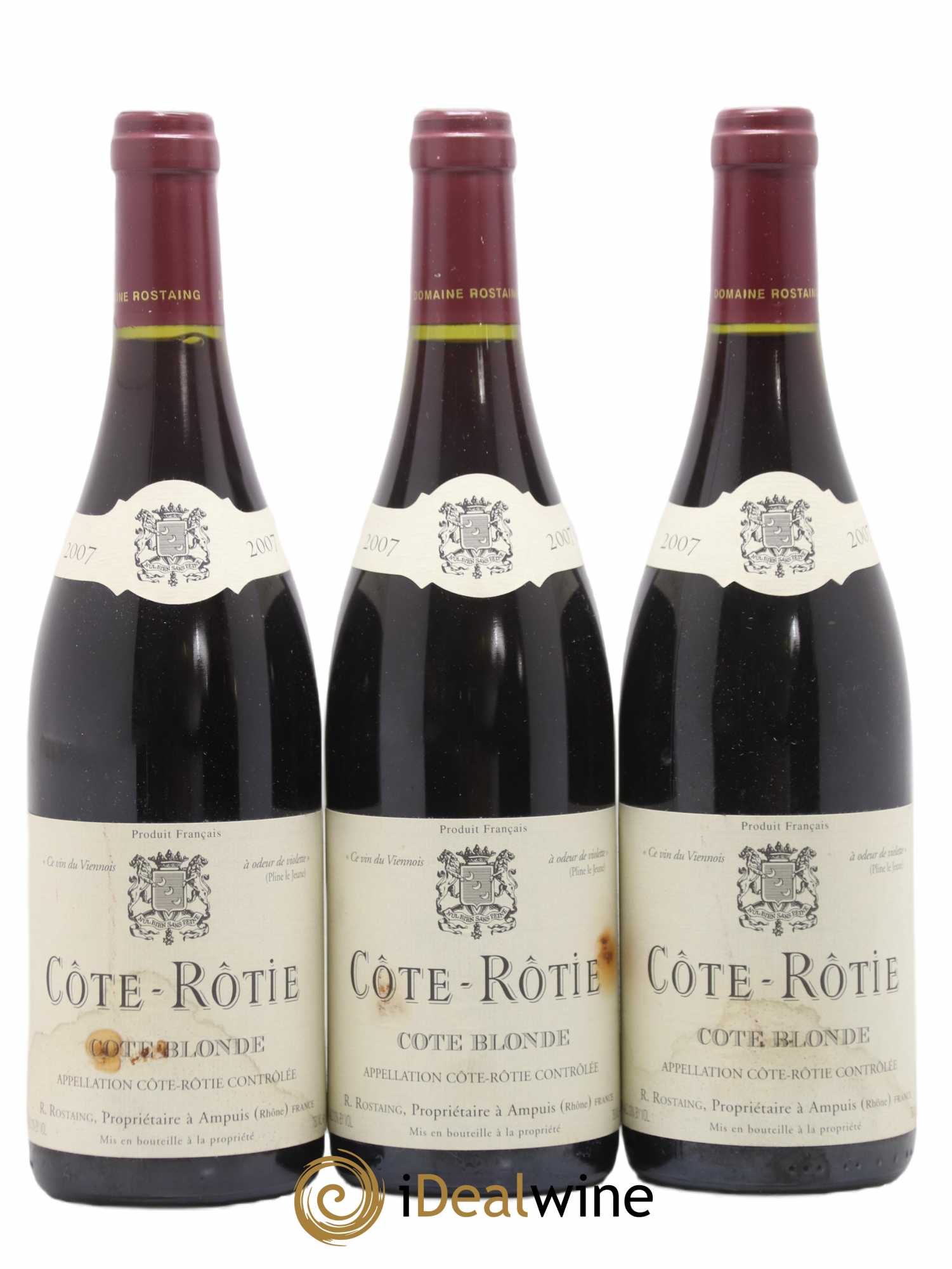 Côte-Rôtie Côte Blonde René Rostaing 2007 - Lotto di 3 bottiglie - 0