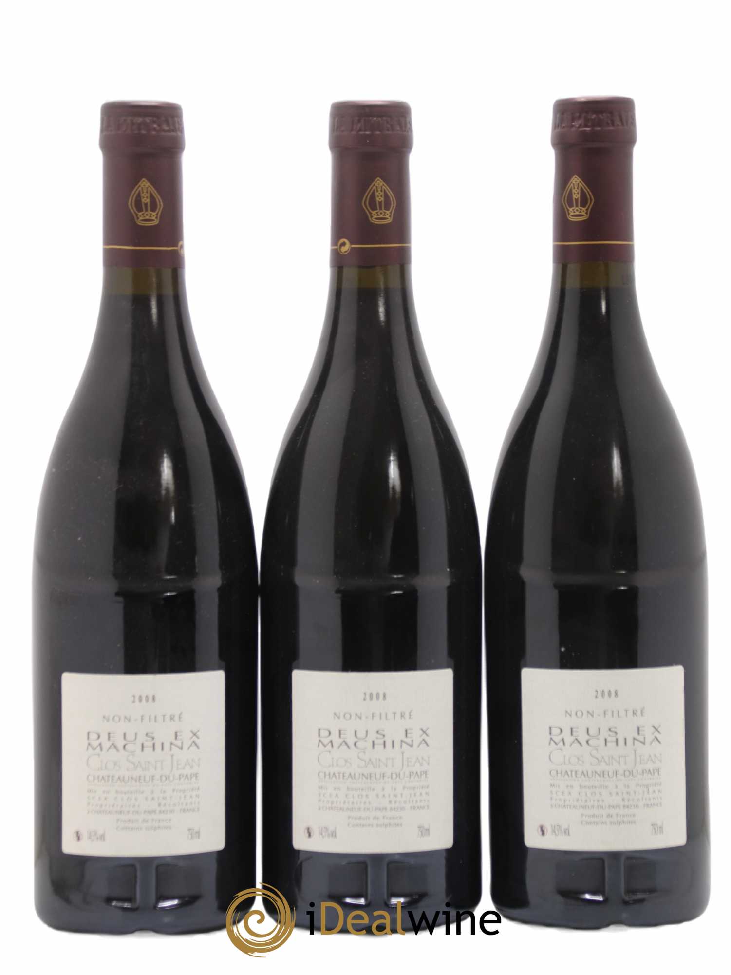 Châteauneuf-du-Pape Clos Saint-Jean Deus Ex Machina Pascal et Vincent Maurel (sans prix de réserve) 2008 - Lot de 3 bouteilles - 1