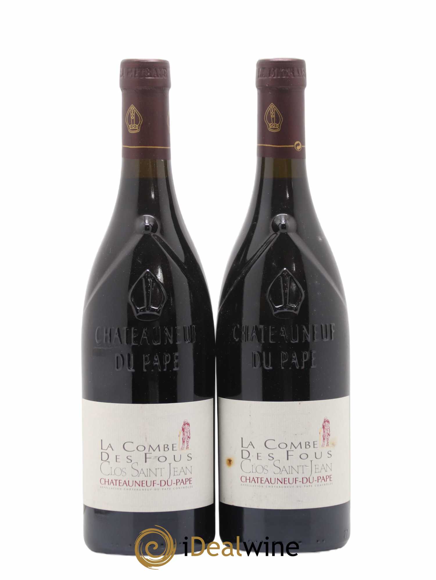 Châteauneuf-du-Pape Clos Saint-Jean La Combe des Fous Pascal et Vincent Maurel 2008 - Lot de 2 bouteilles - 0