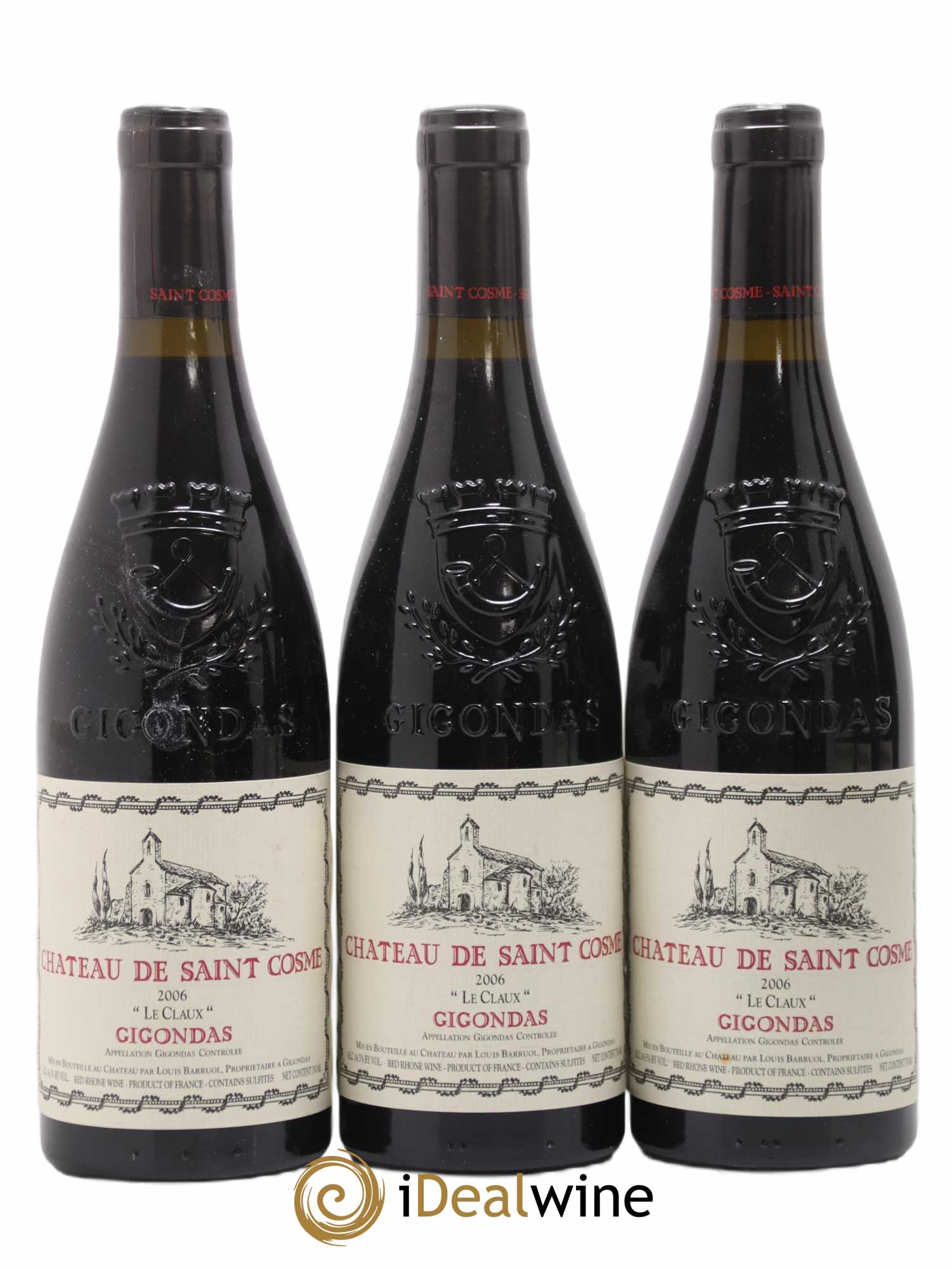 Gigondas Le Claux Saint Cosme 2006 - Lot de 3 bouteilles - 0