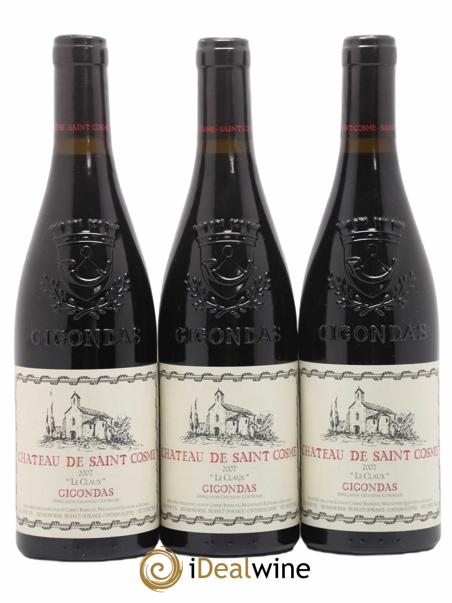 Gigondas Le Claux Saint Cosme 2007 - Lot de 3 bouteilles - 0