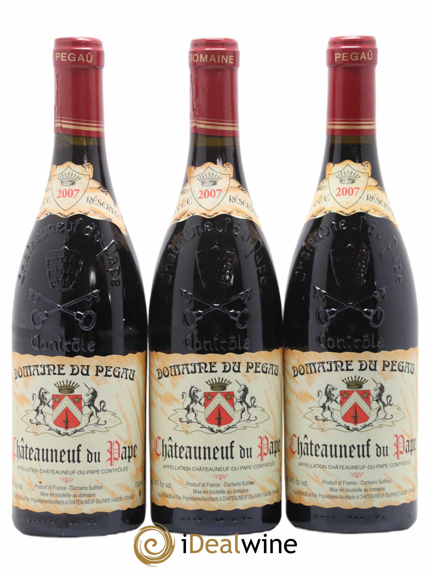 Châteauneuf-du-Pape Domaine du Pégau Cuvée Réservée Paul et Laurence Féraud 2007 - Lot de 3 bouteilles - 0