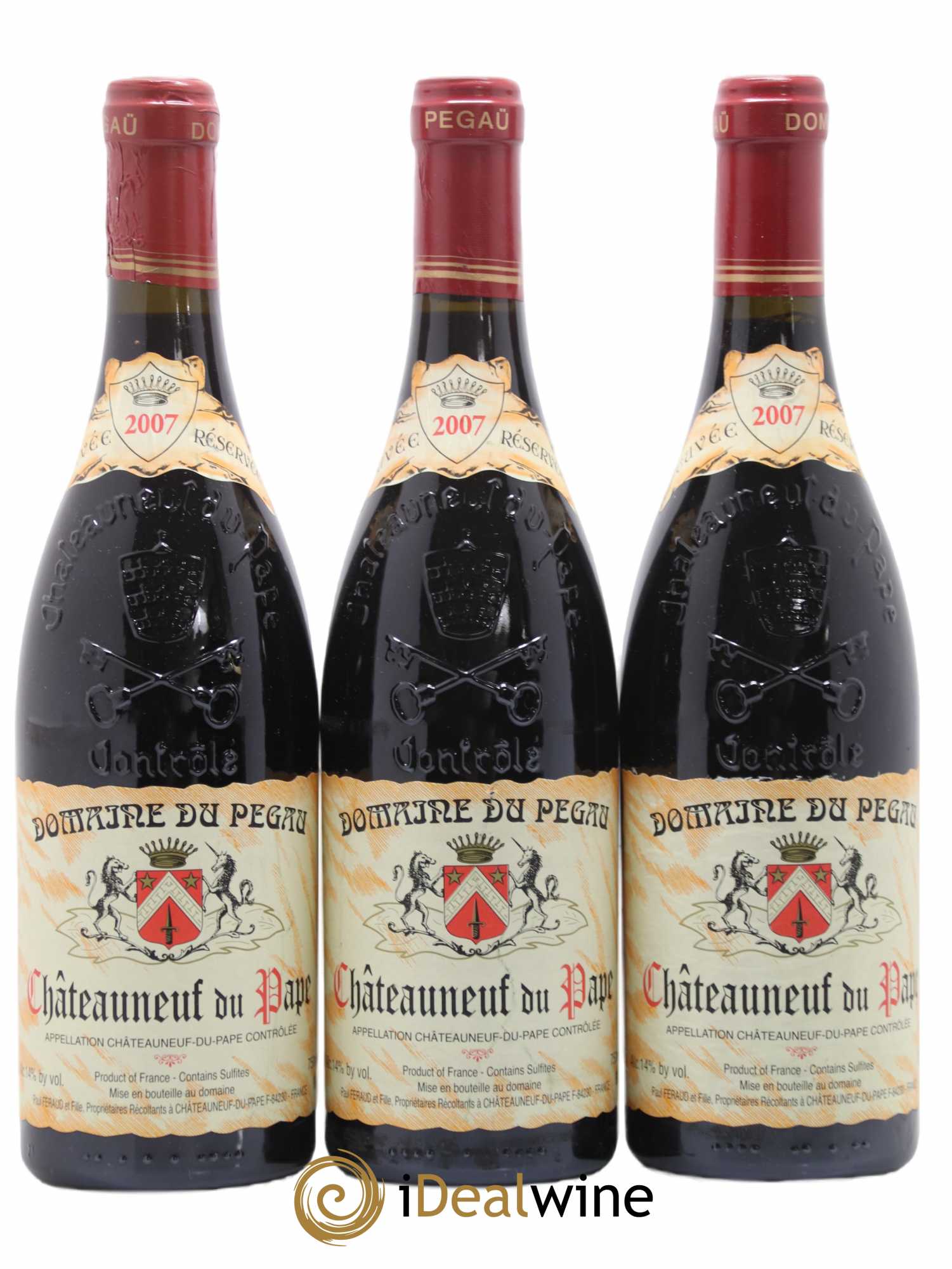 Châteauneuf-du-Pape Domaine du Pégau Cuvée Réservée Paul et Laurence Féraud 2007 - Lot de 3 bouteilles - 0