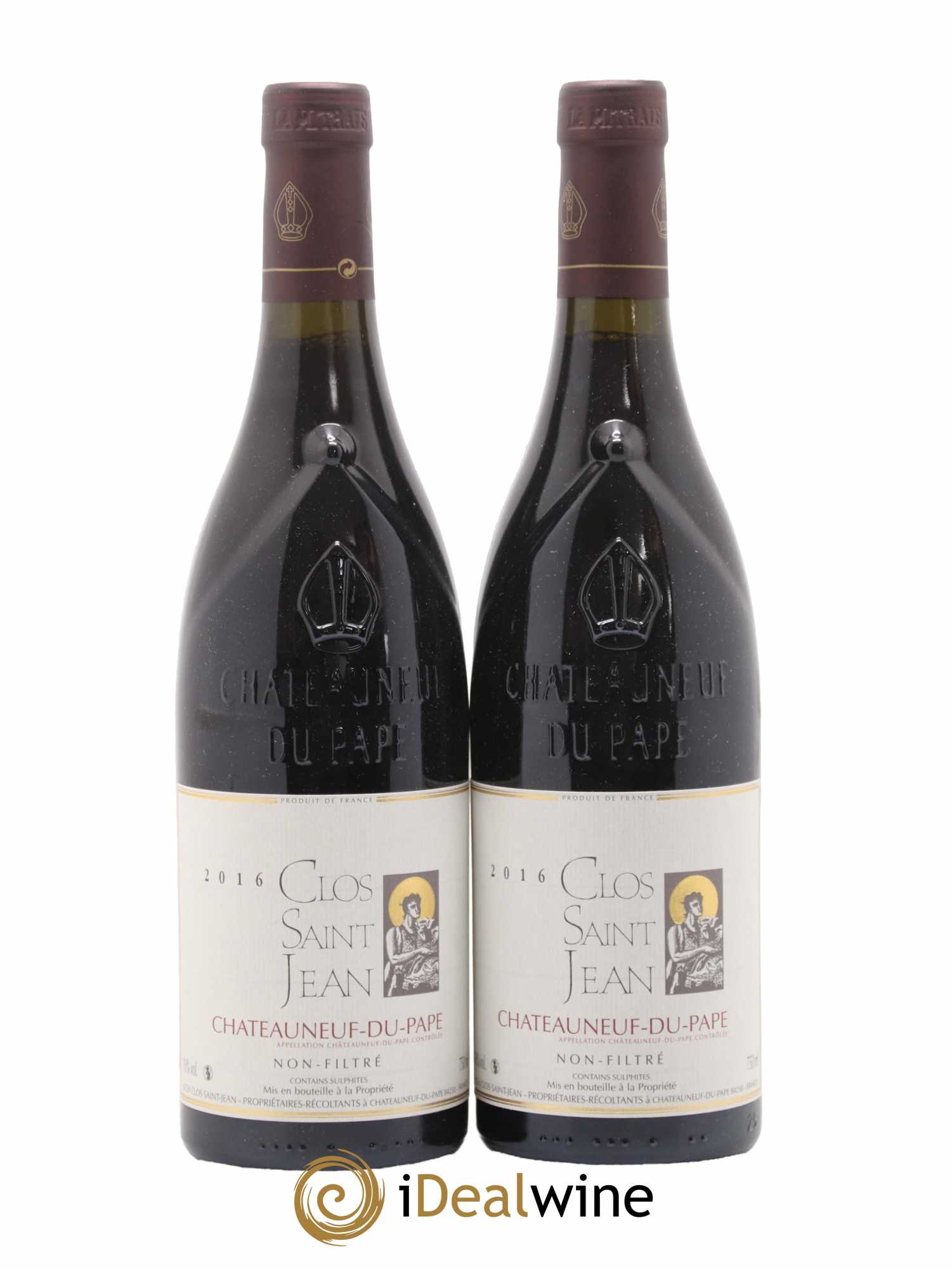 Châteauneuf-du-Pape Clos Saint-Jean Pascal et Vincent Maurel 2016 - Lot de 2 bouteilles - 0